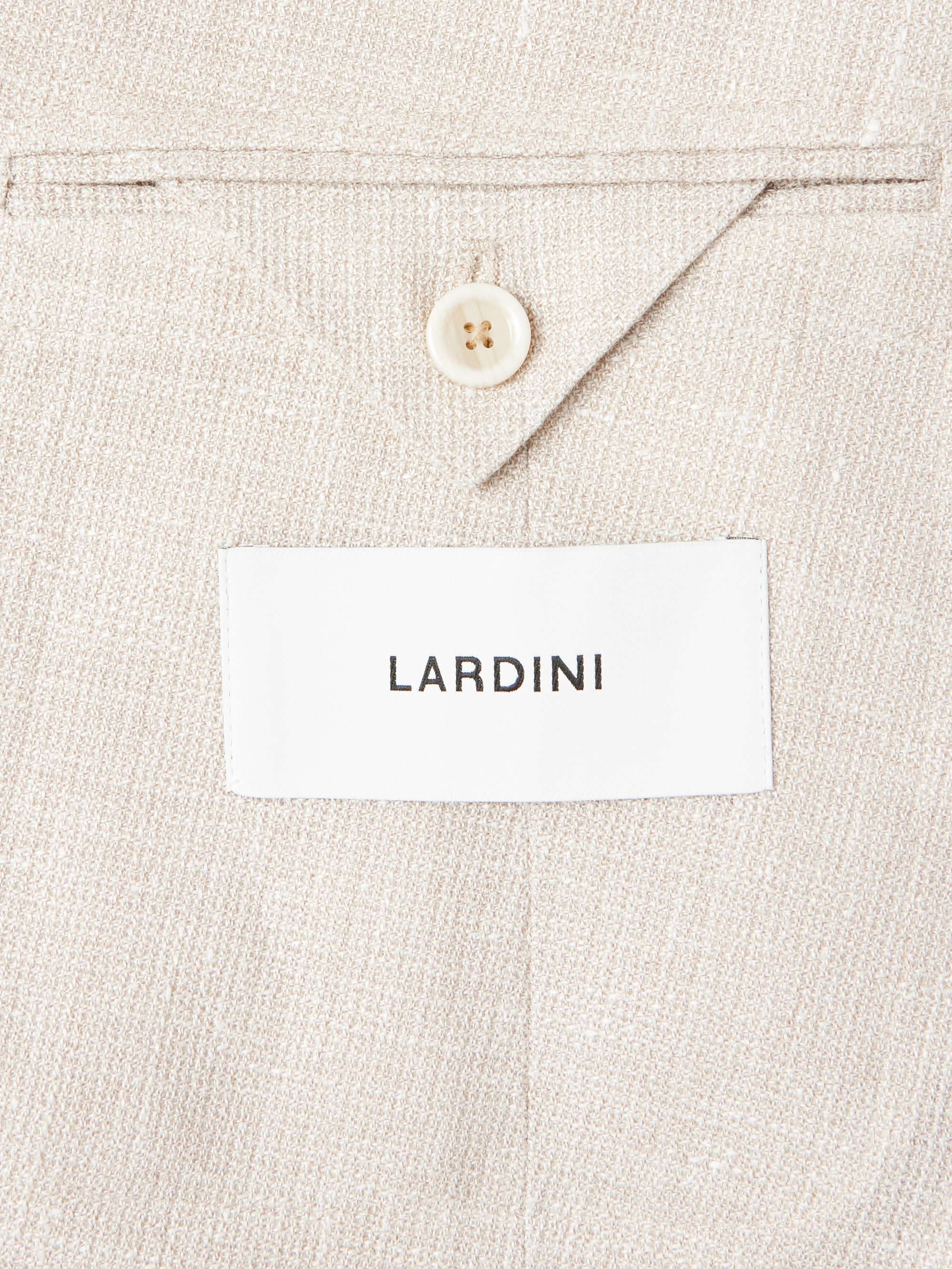 Double-Breasted Linen and Wool-Blend Crepe Blazer view