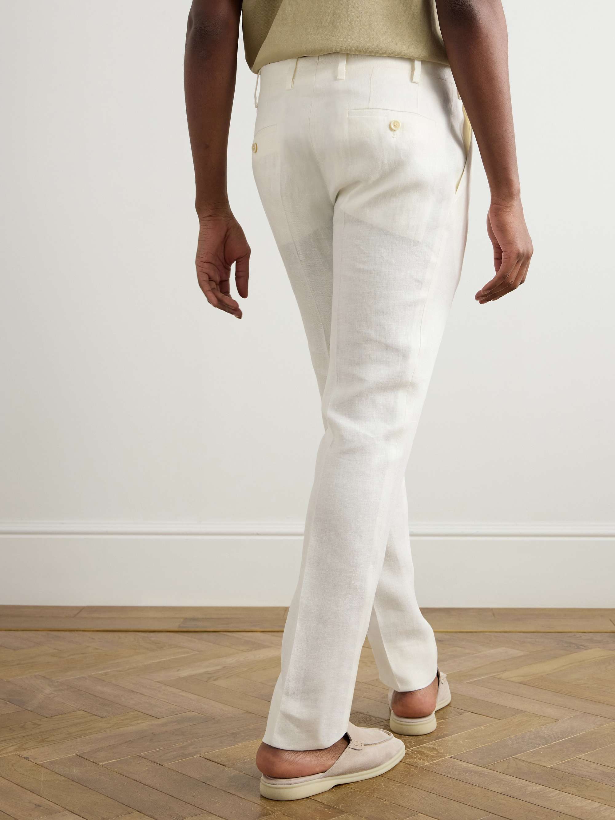 Soho Tapered Pleated Linen-Twill Trousers view