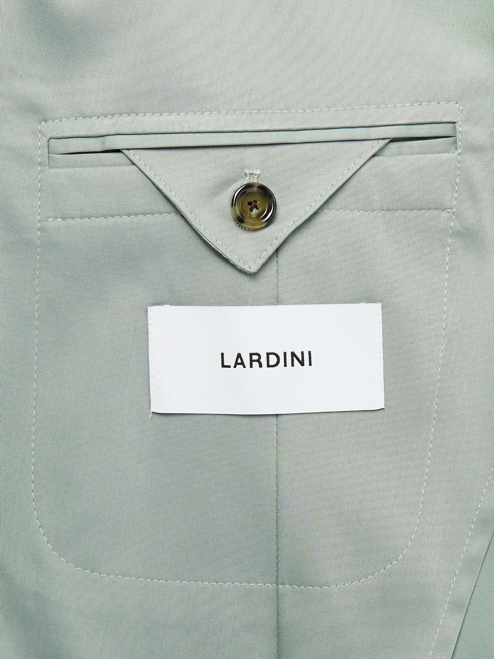 Double-Breasted Cotton-Blend Satin Suit Jacket view