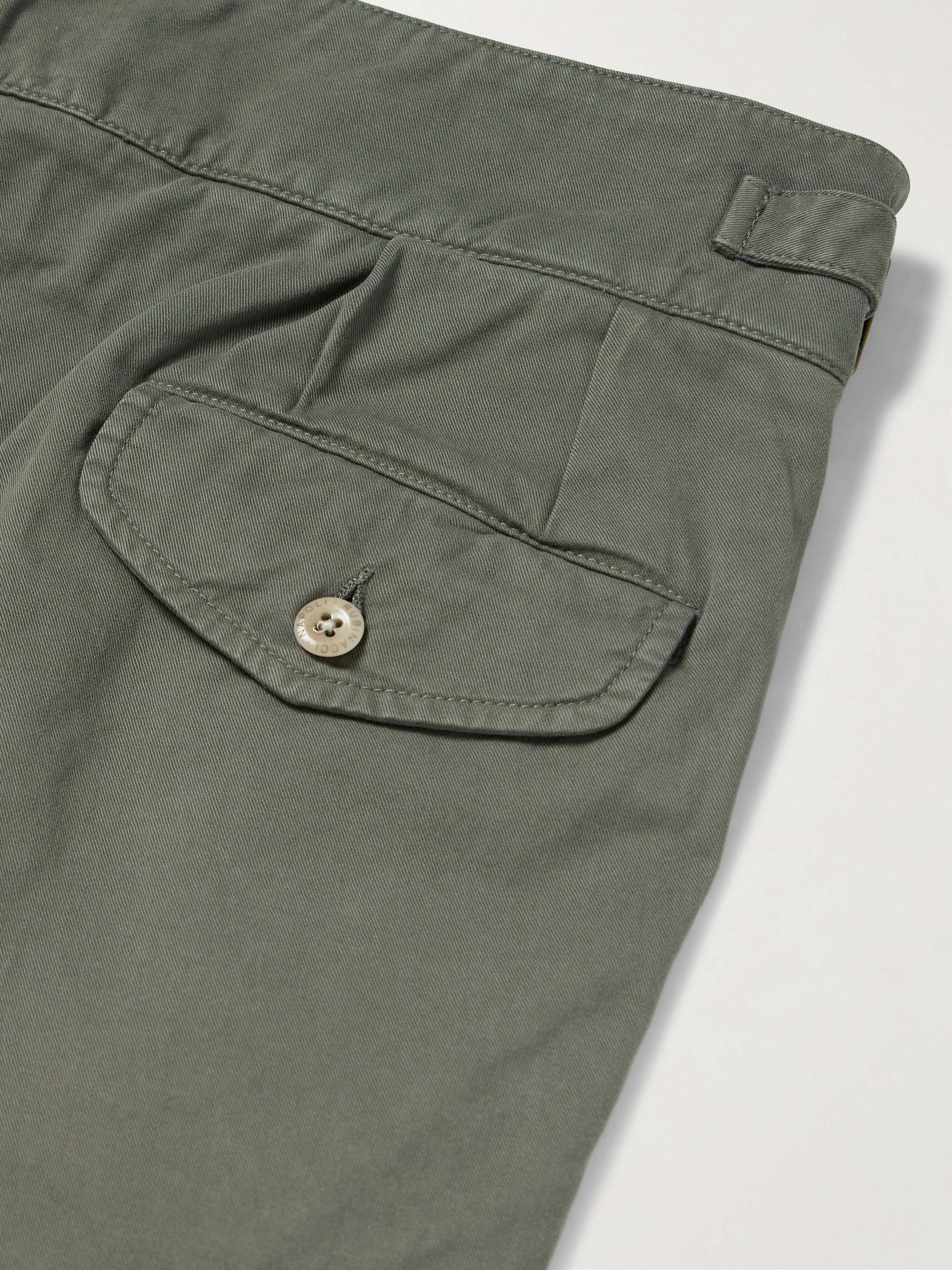 Manny Tapered Pleated Cotton-Twill Trousers view