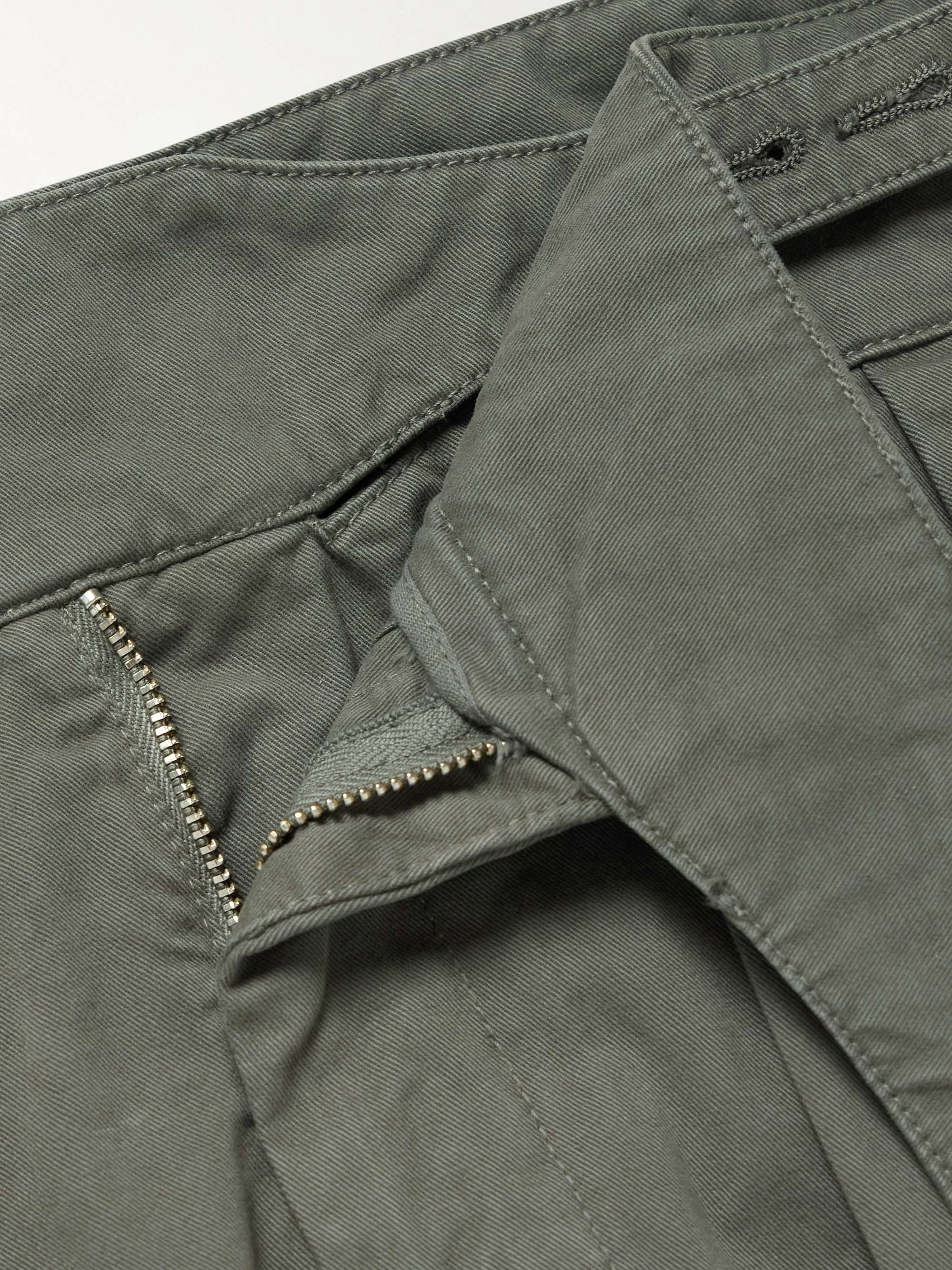 Manny Tapered Pleated Cotton-Twill Trousers view