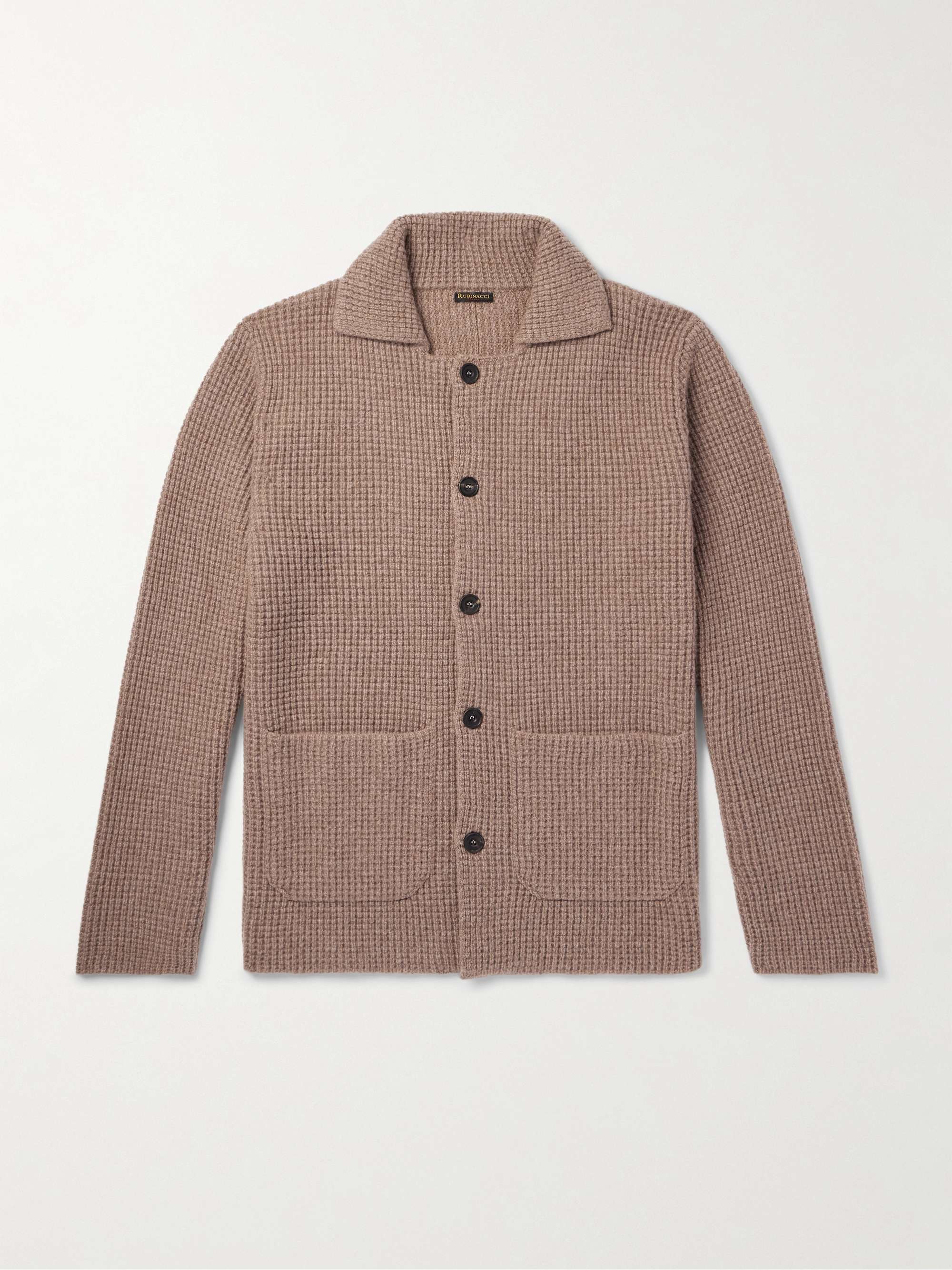 Waffle-Knit Cashmere Cardigan view