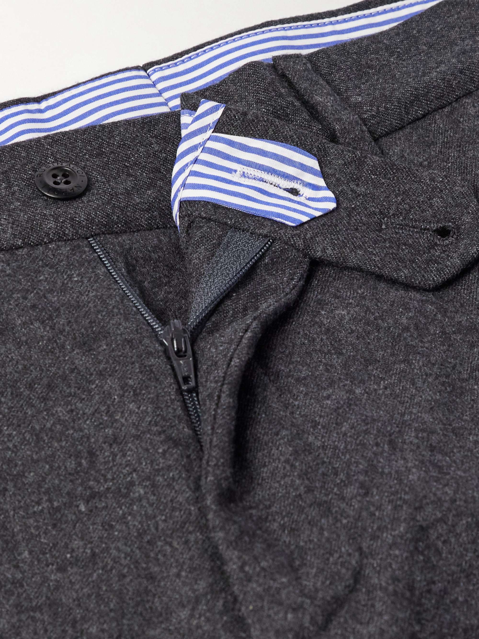 Luca Slim-Fit Tapered Wool-Flannel Trousers view