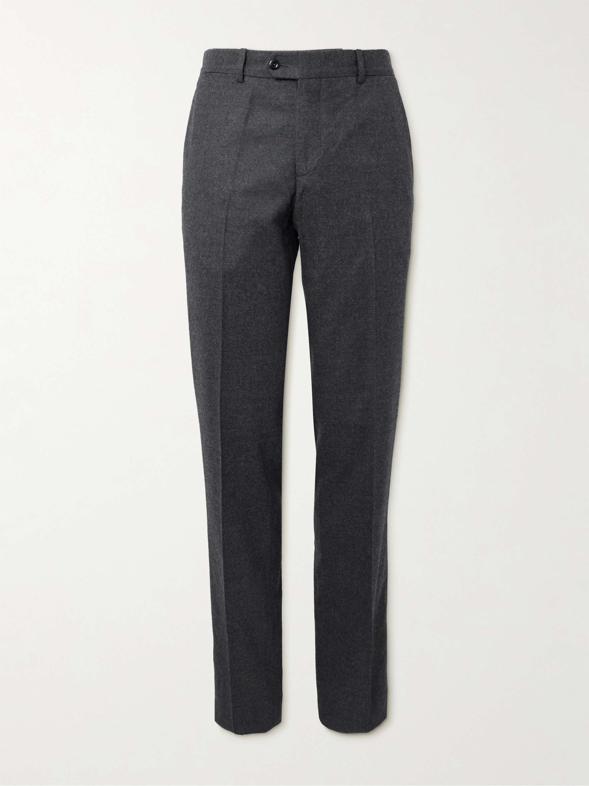 Luca Slim-Fit Tapered Wool-Flannel Trousers view