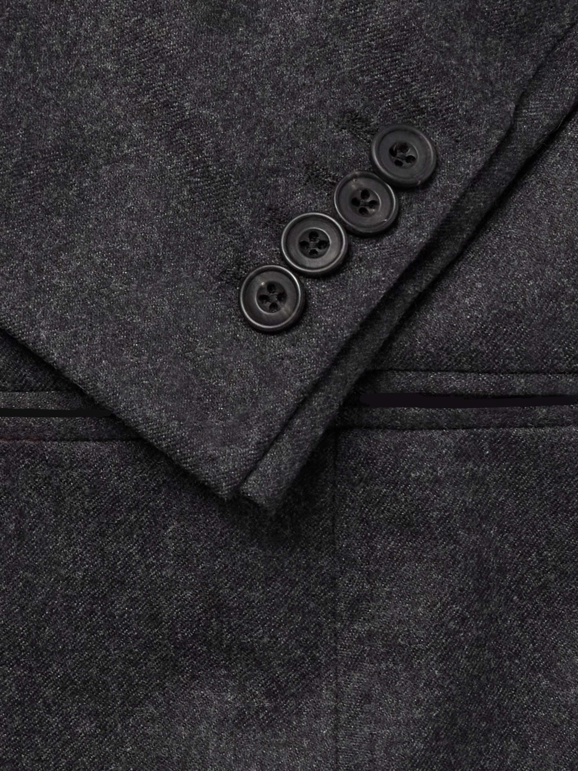 Slim-Fit Double-Breasted Wool-Flannel Suit Jacket view