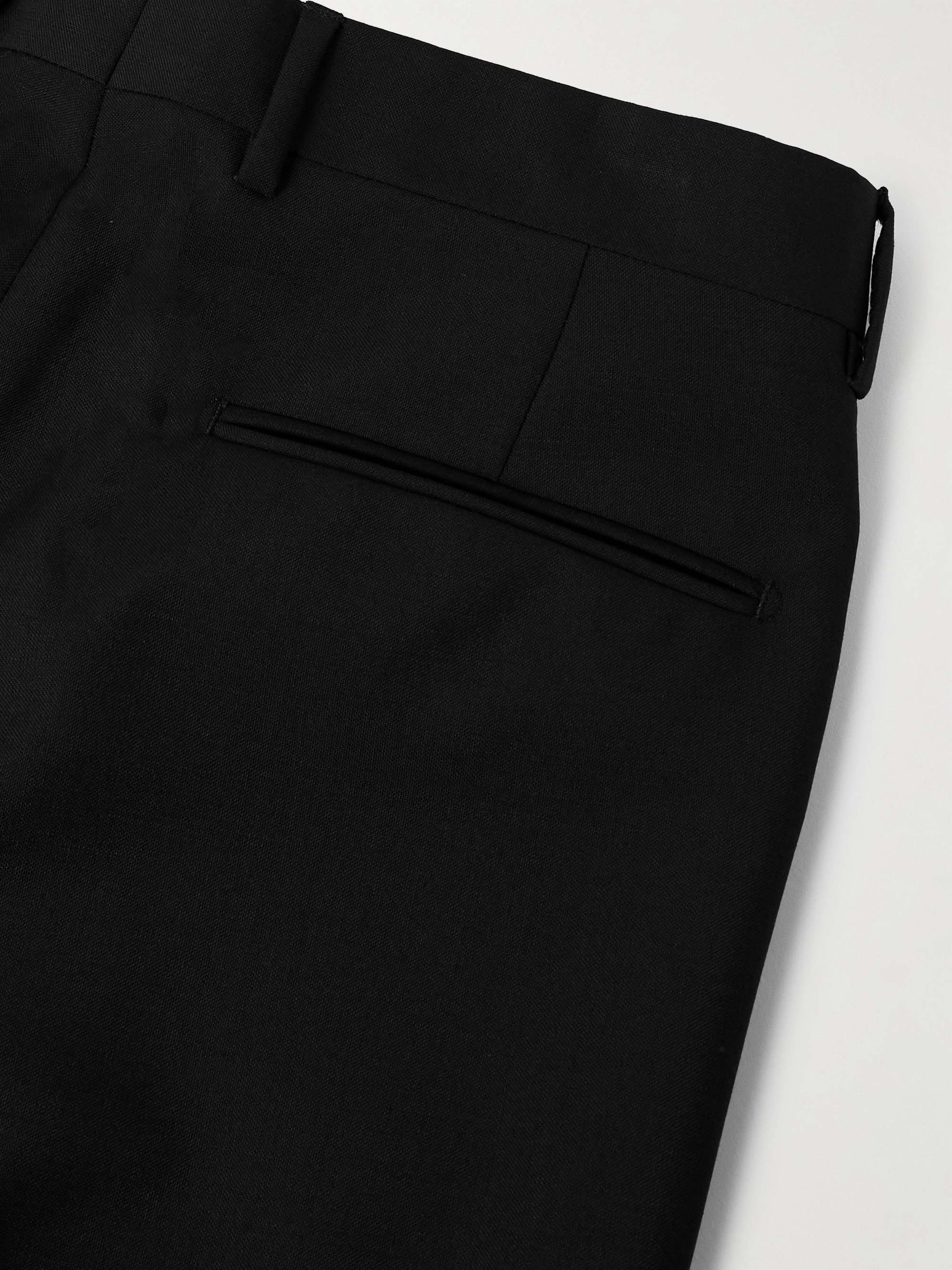 Tapered Wool and Mohair-Blend Tuxedo Trousers view