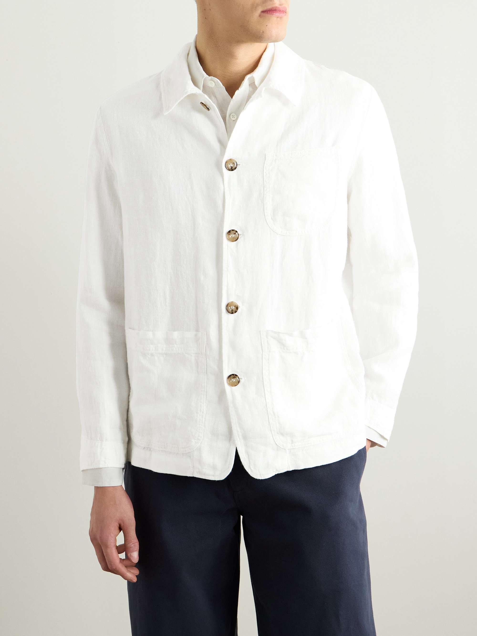 Constantin Garment-Dyed Linen Overshirt view