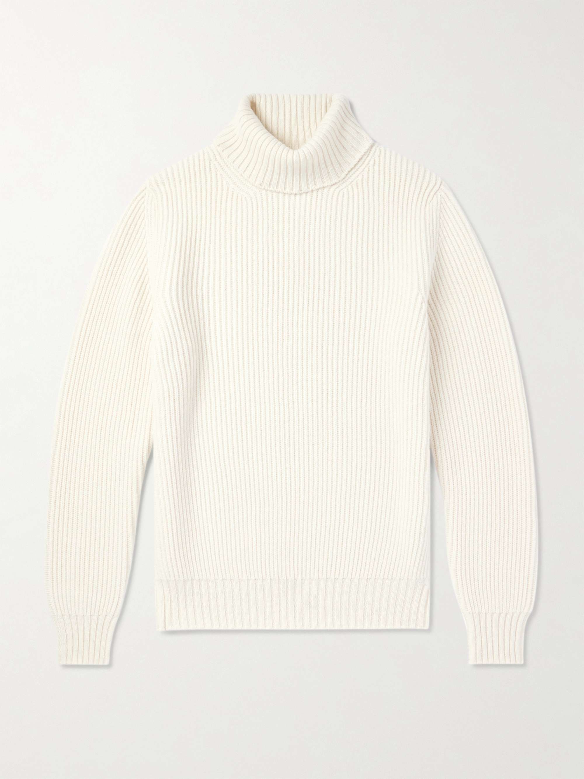 Ribbed Wool and Cashmere-Blend Rollneck Sweater view