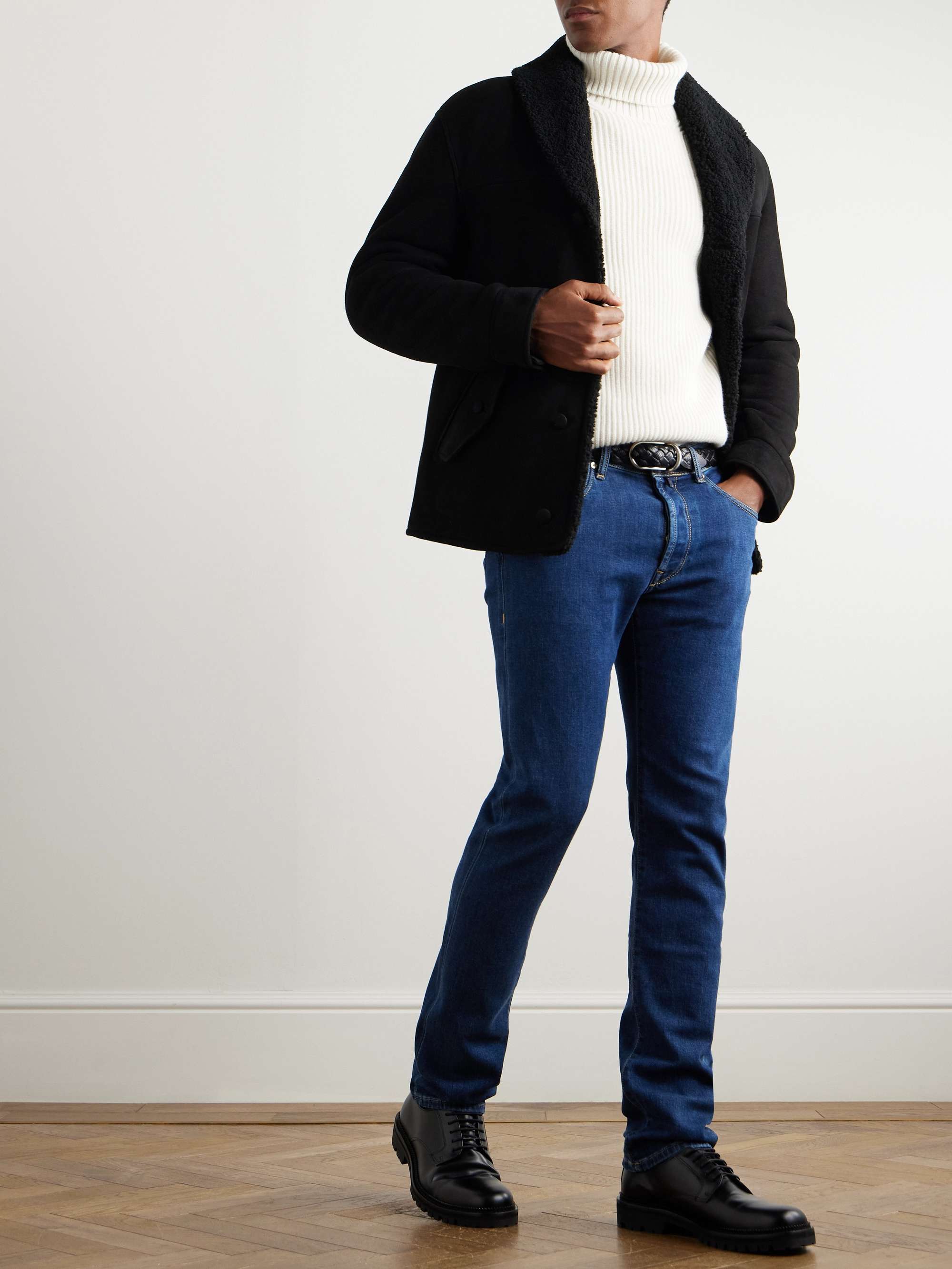 Ribbed Wool and Cashmere-Blend Rollneck Sweater view