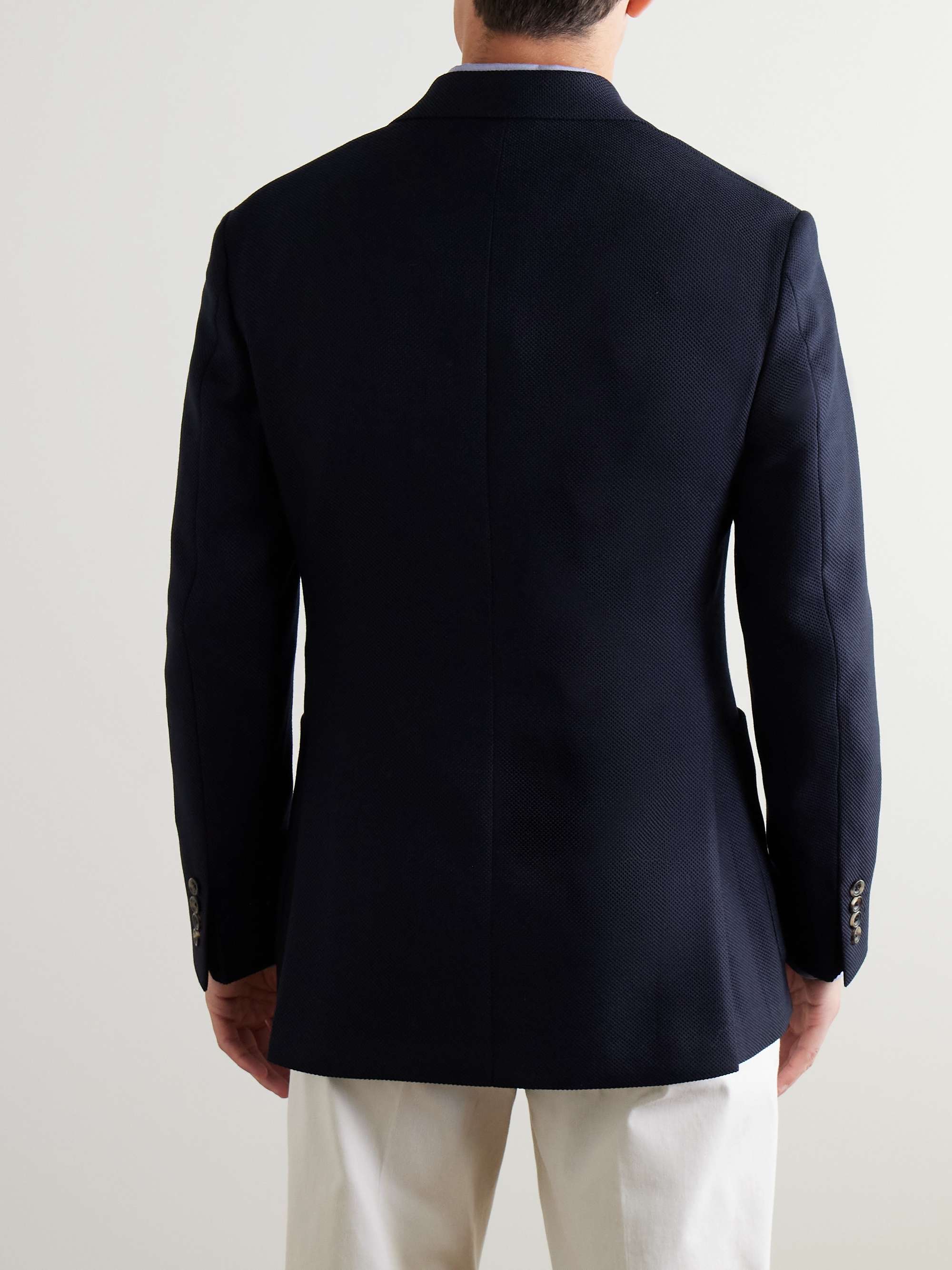 Honeycomb-Knit Virgin Wool-Blend Blazer view