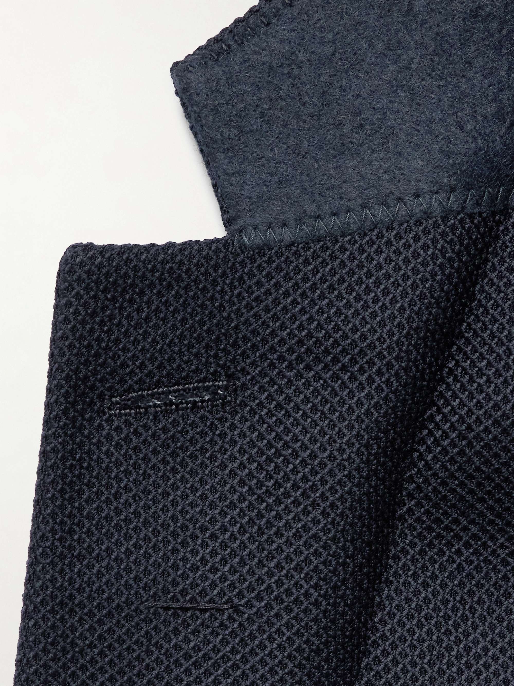 Honeycomb-Knit Virgin Wool-Blend Blazer view