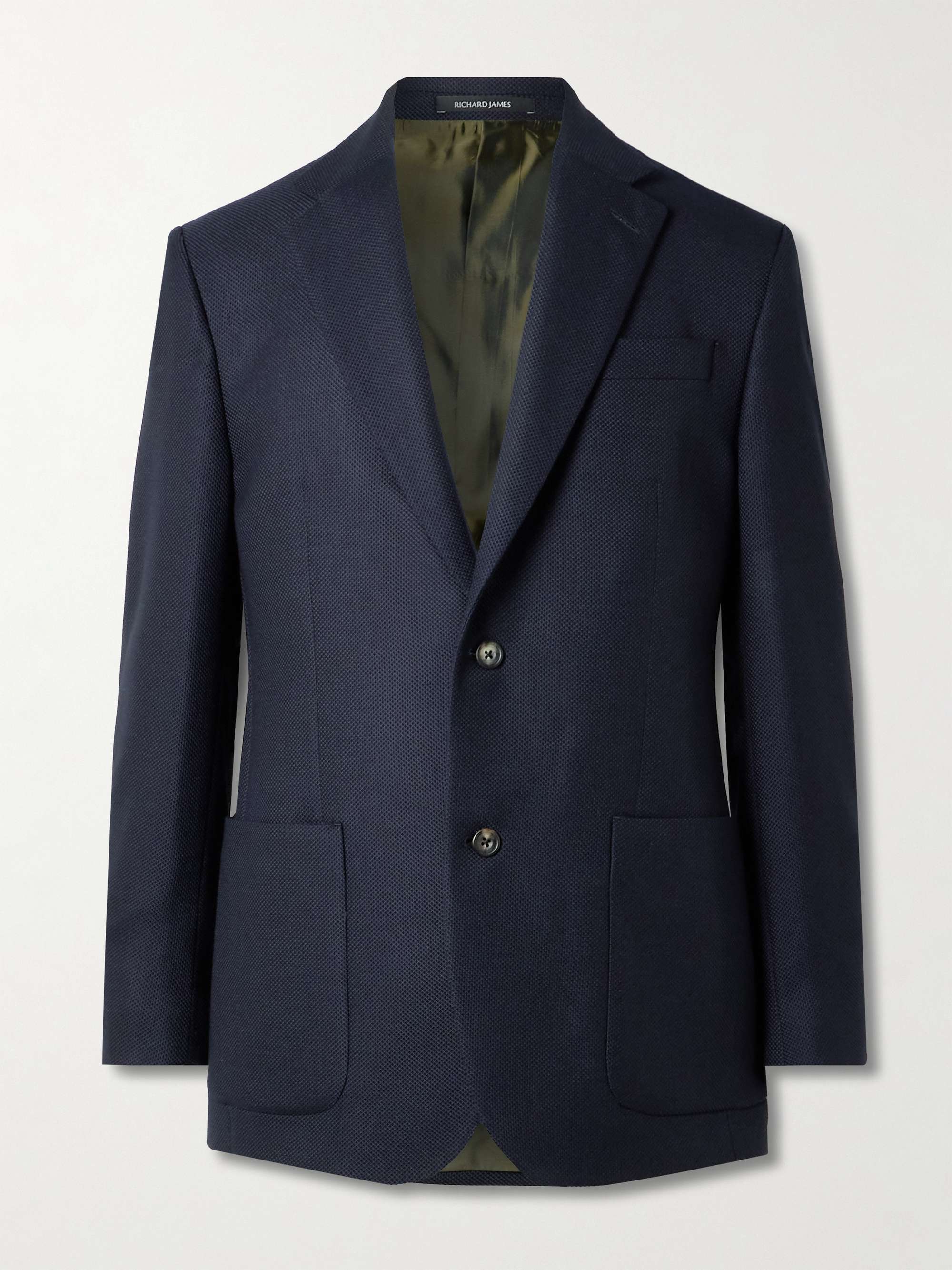 Honeycomb-Knit Virgin Wool-Blend Blazer view