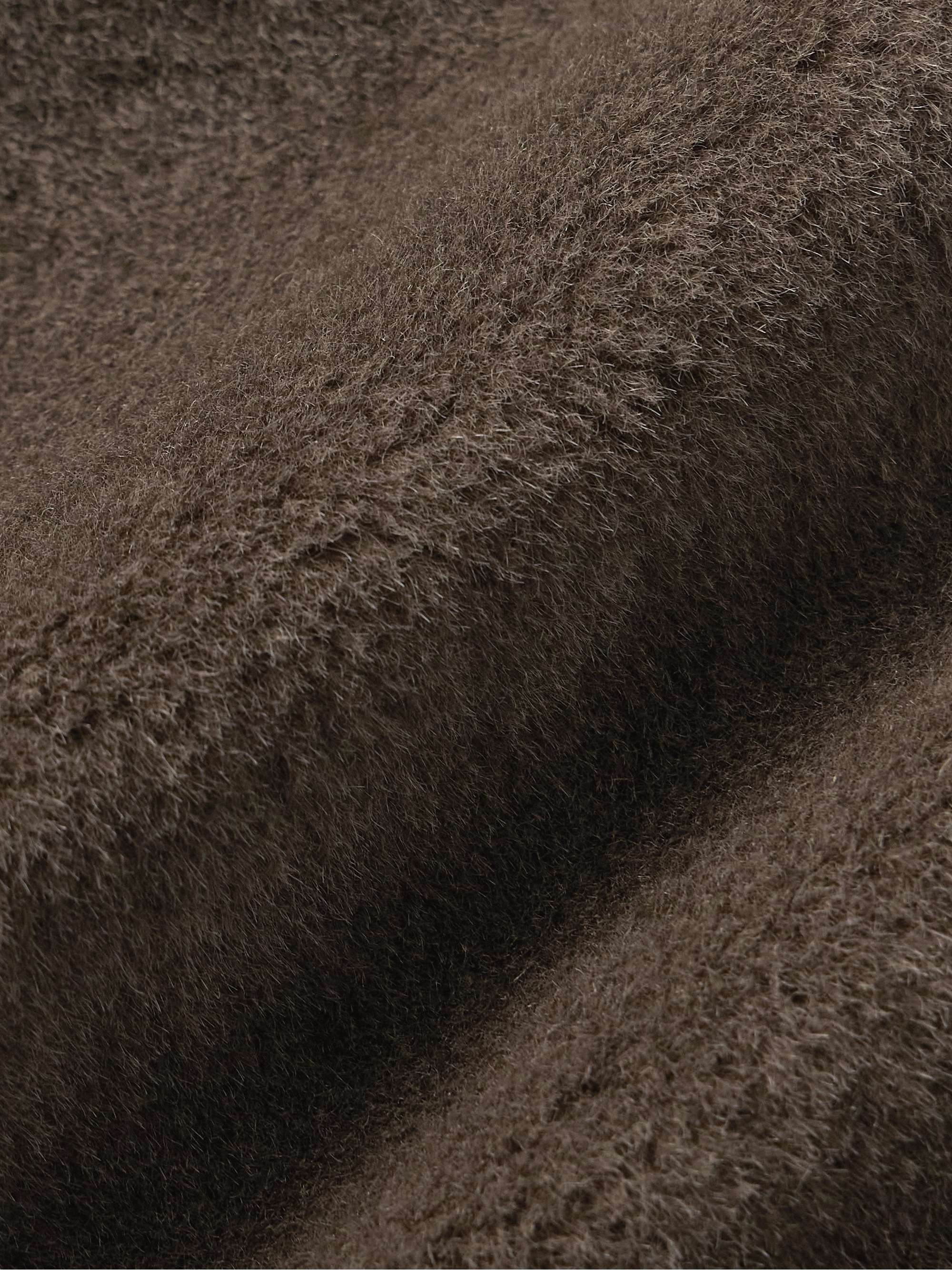 Shawl-Collar Belted Double-Breasted Alpaca Coat view