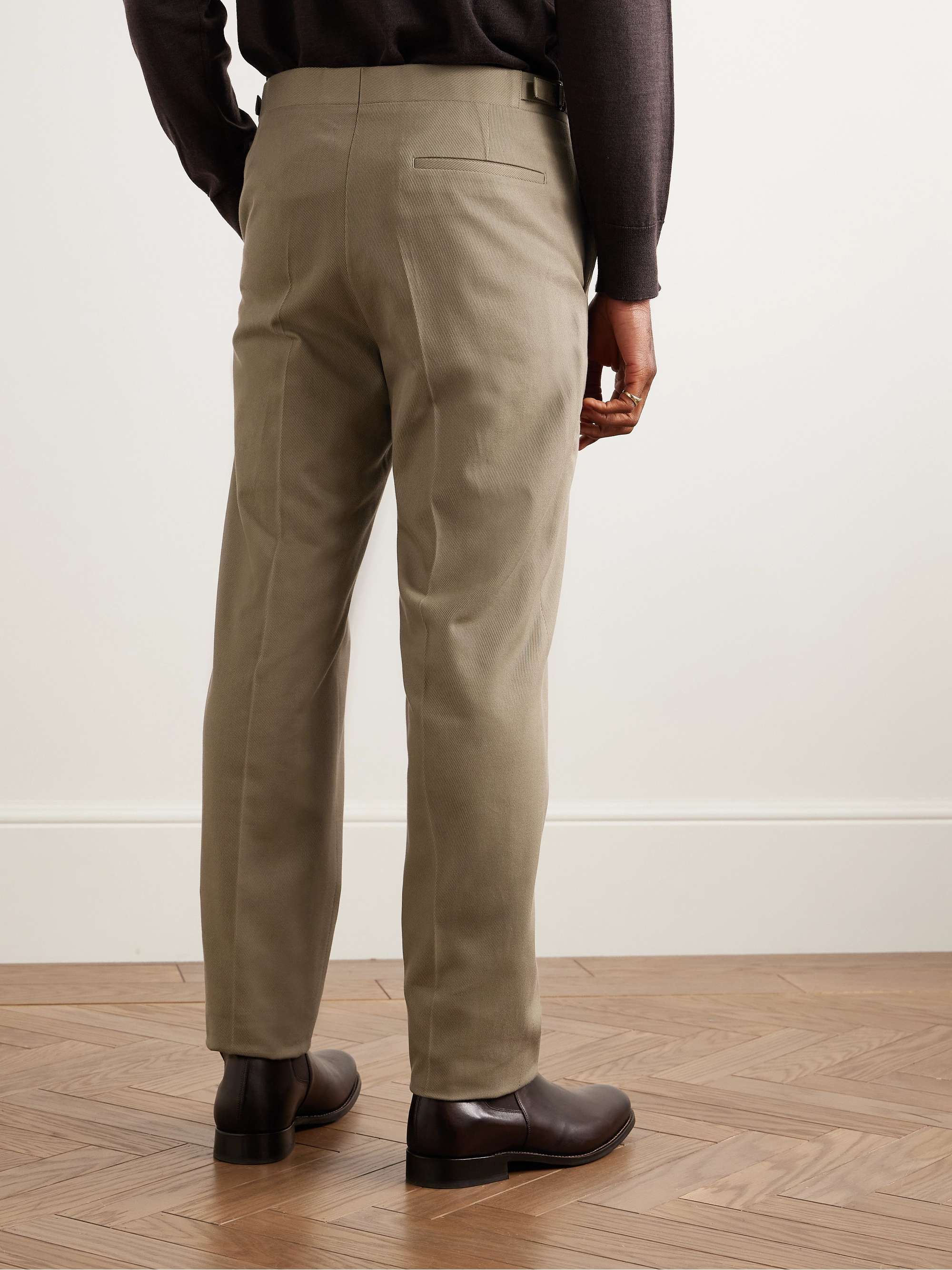 Chapman Slim-Fit Straight-Leg Cotton and Cashmere-Blend Twill Trousers view