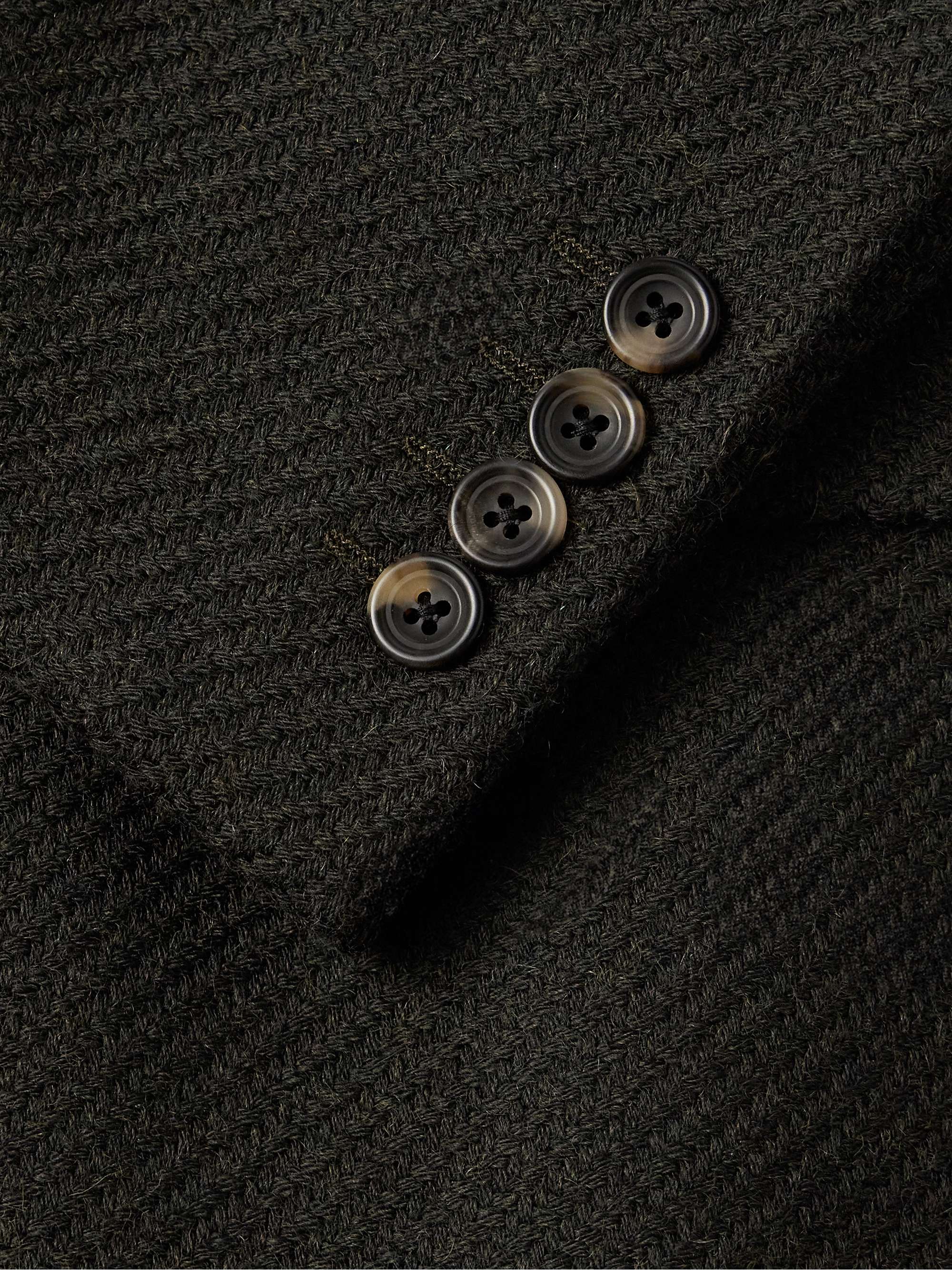 Slim-Fit Double-Breasted Wool-Hopsack Coat view