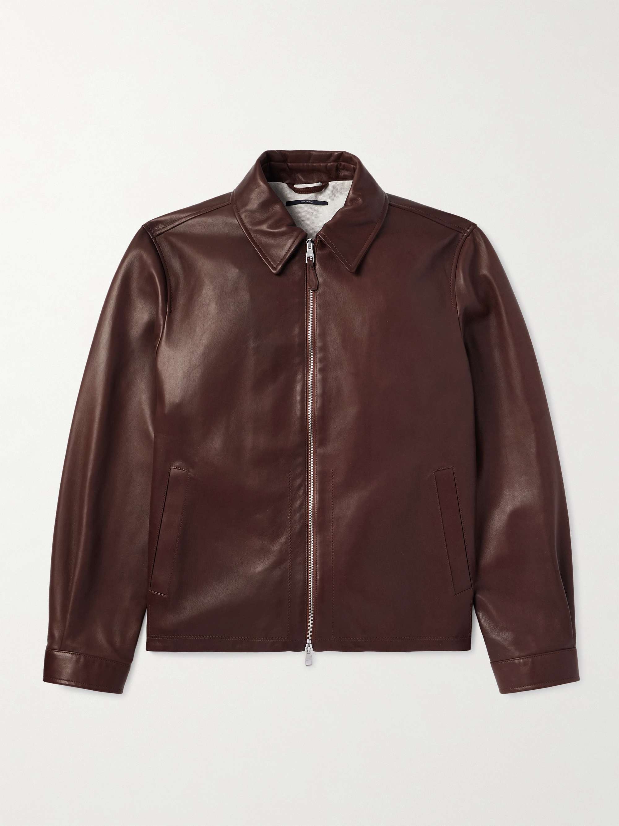 Suede-Trimmed Leather Jacket view