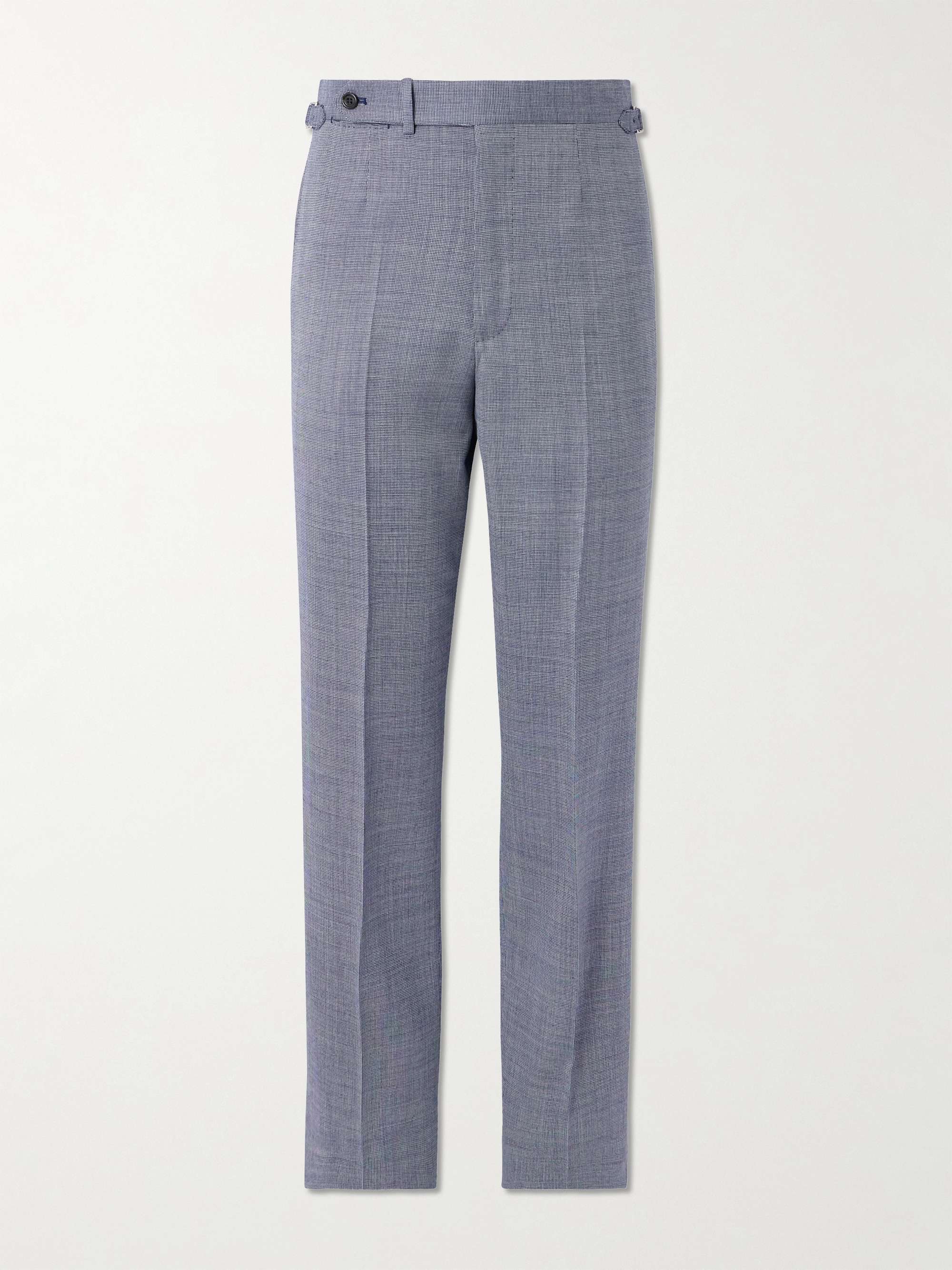 Straight-Leg Nailhead Wool Suit Trousers view