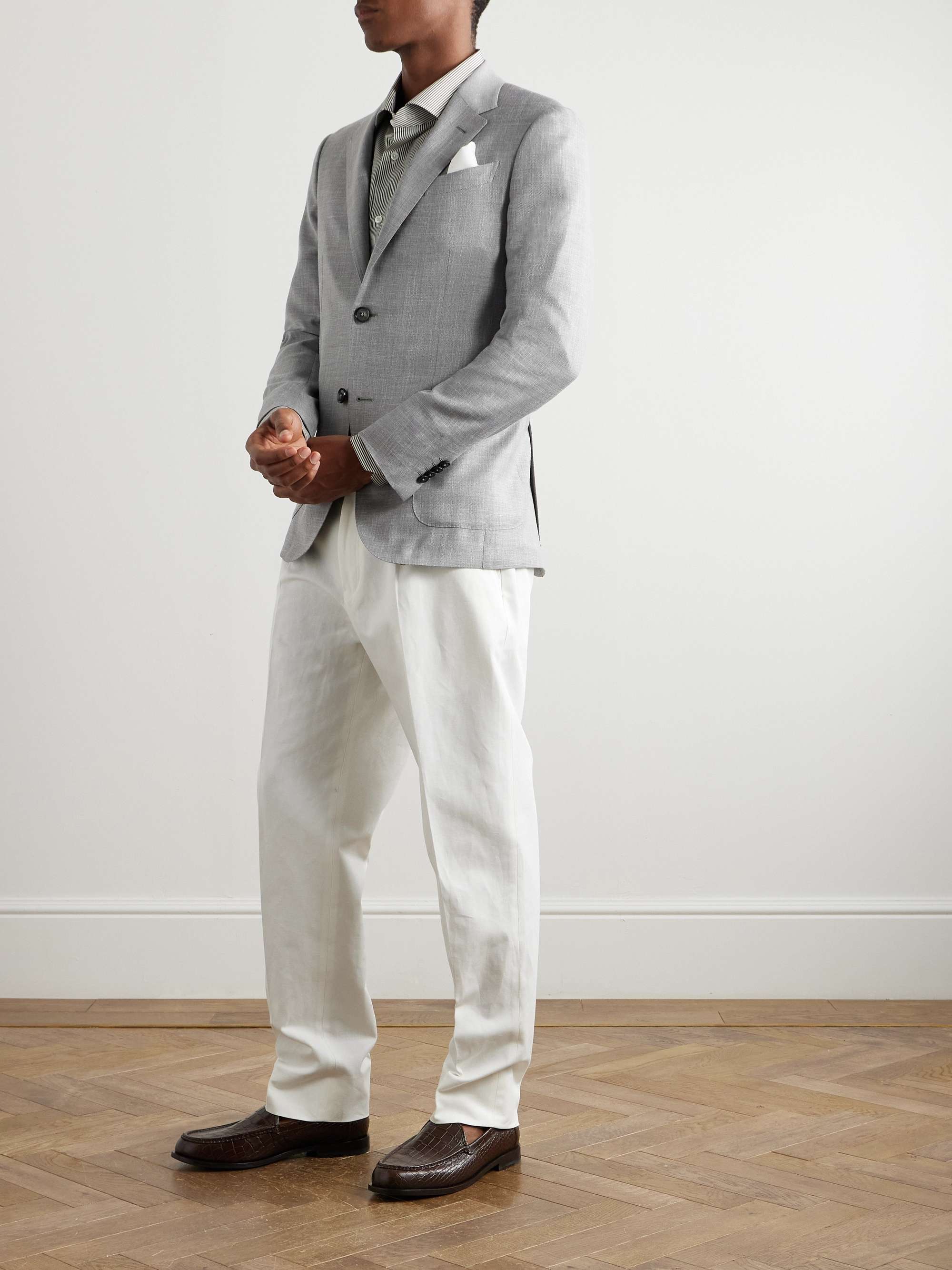 Riviera Slim-Fit Wool, Silk and Linen-Blend Suit Jacket view