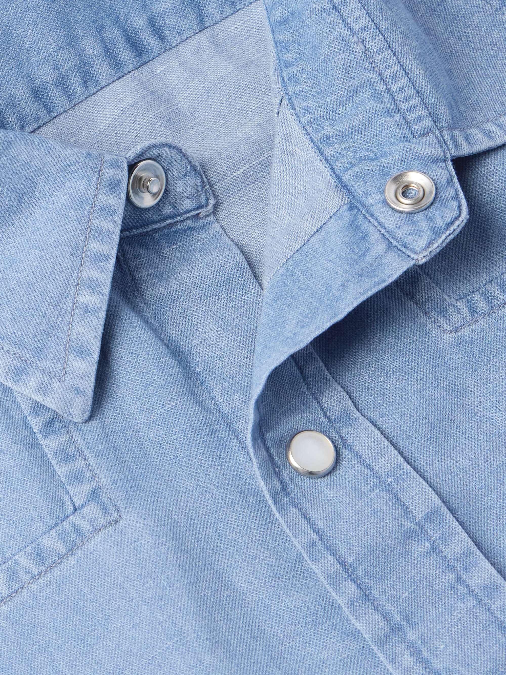 Cotton and Linen-Blend Chambray Shirt view