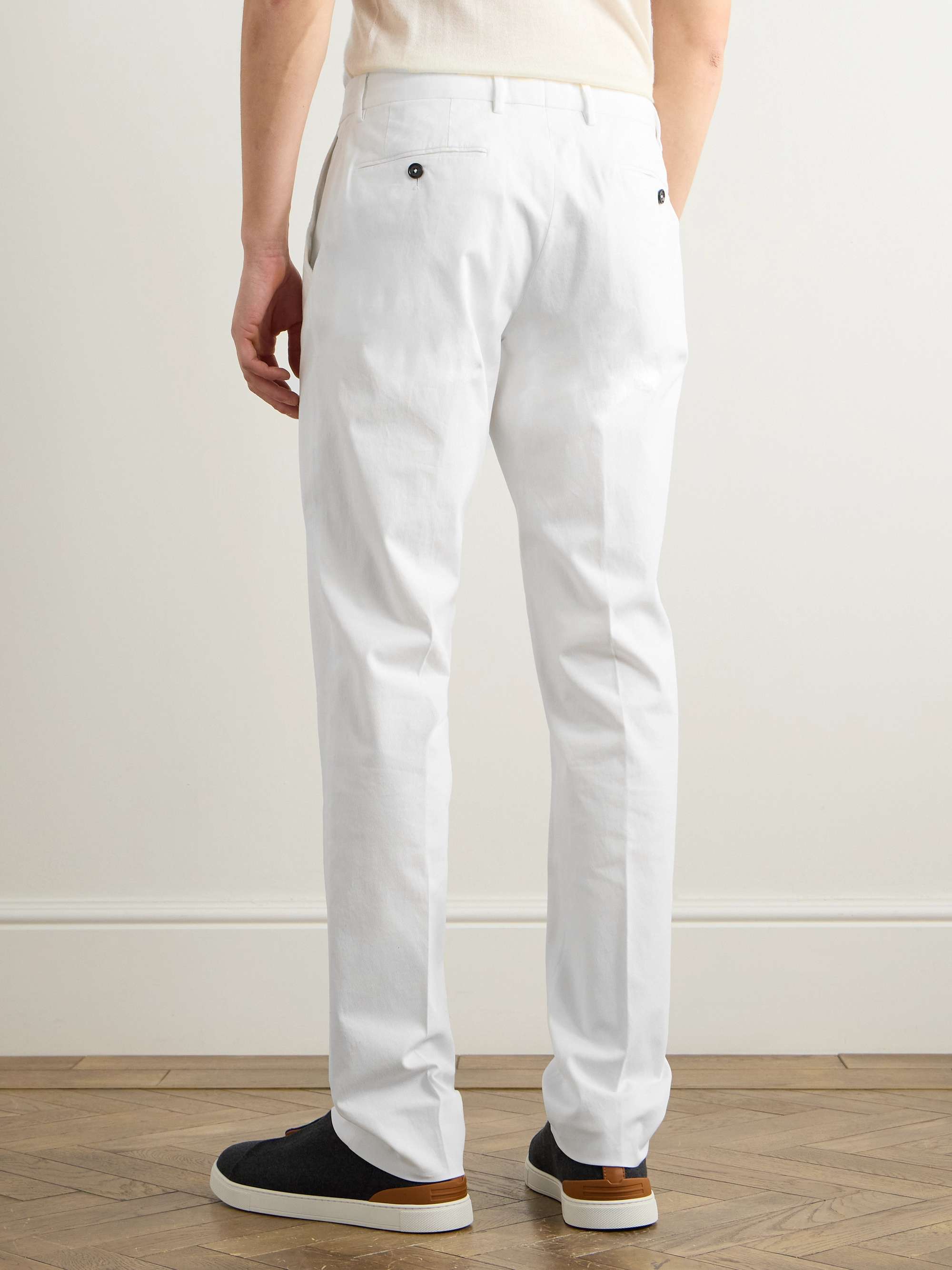 Easy Straight-Leg Garment-Dyed Cotton-Blend Chinos view