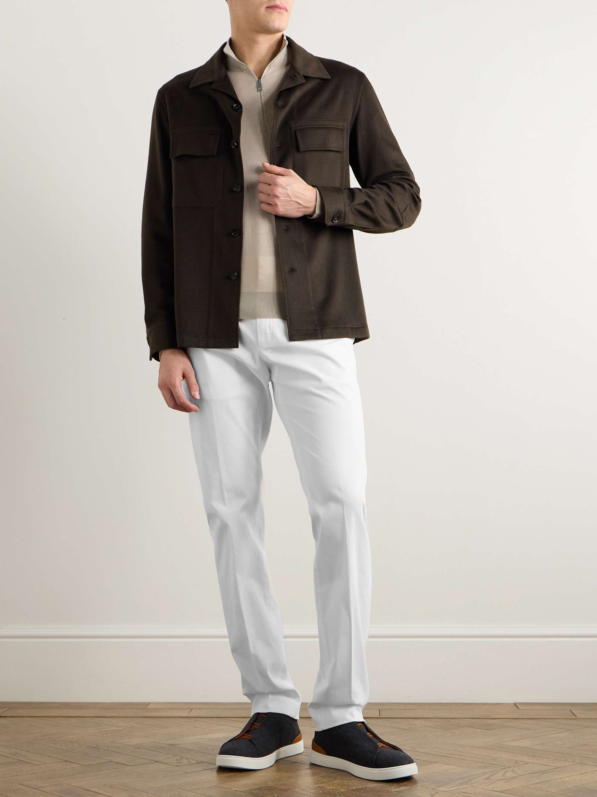 Easy Straight-Leg Garment-Dyed Cotton-Blend Chinos view