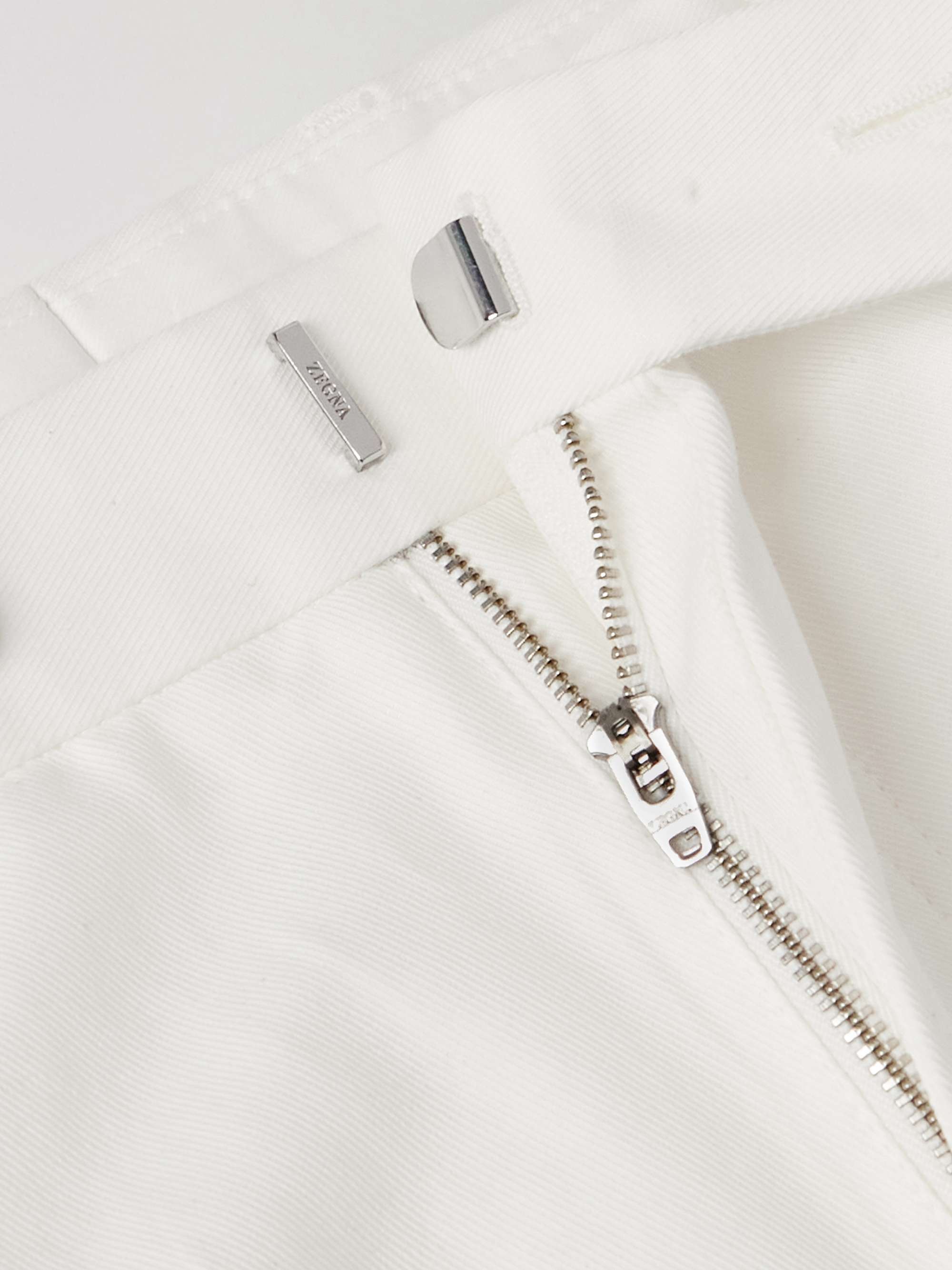 Tapered Pleated Cotton and Linen-Blend Twill Trousers view