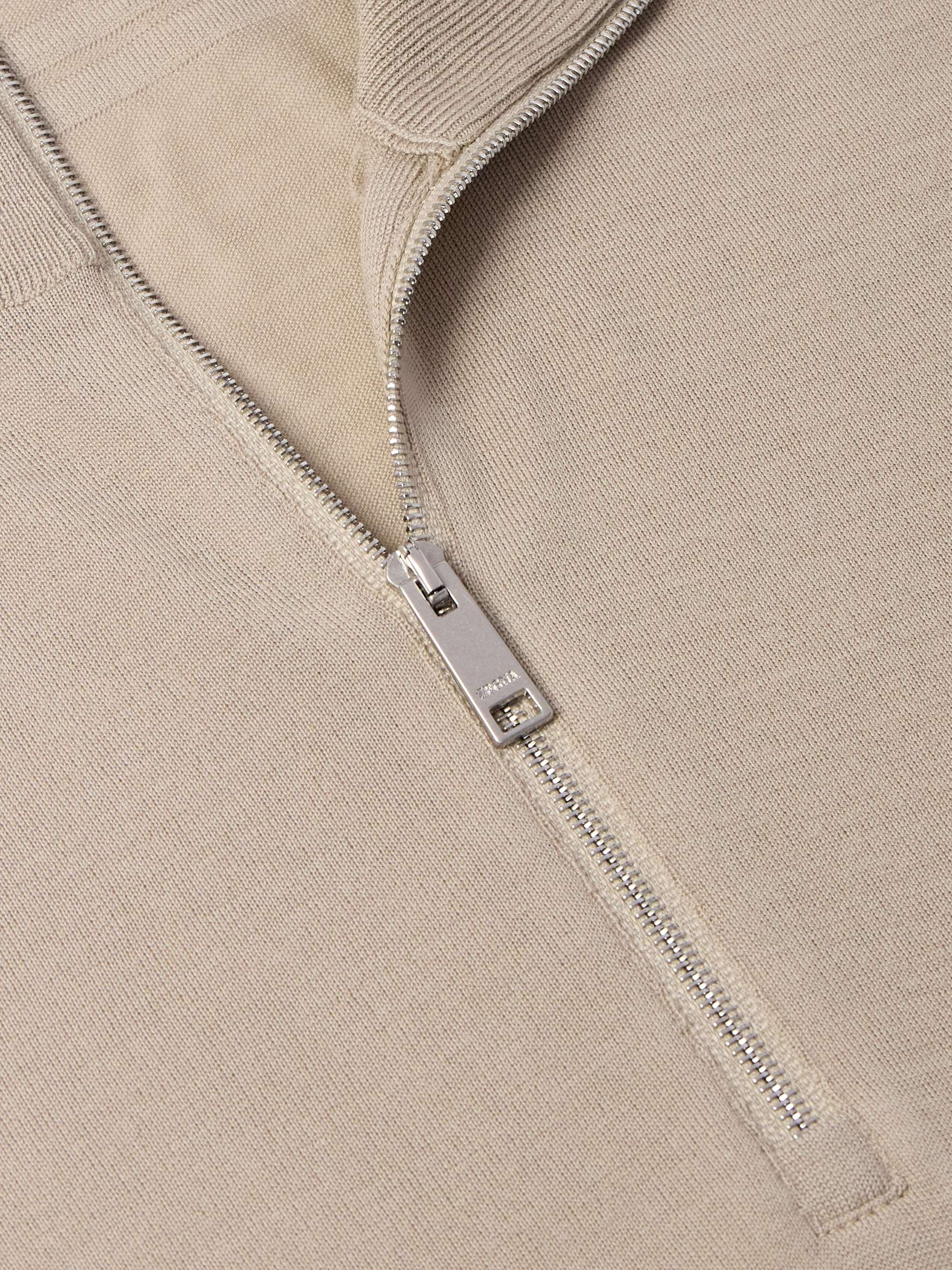 Slim-Fit Wool Half-Zip Sweater view