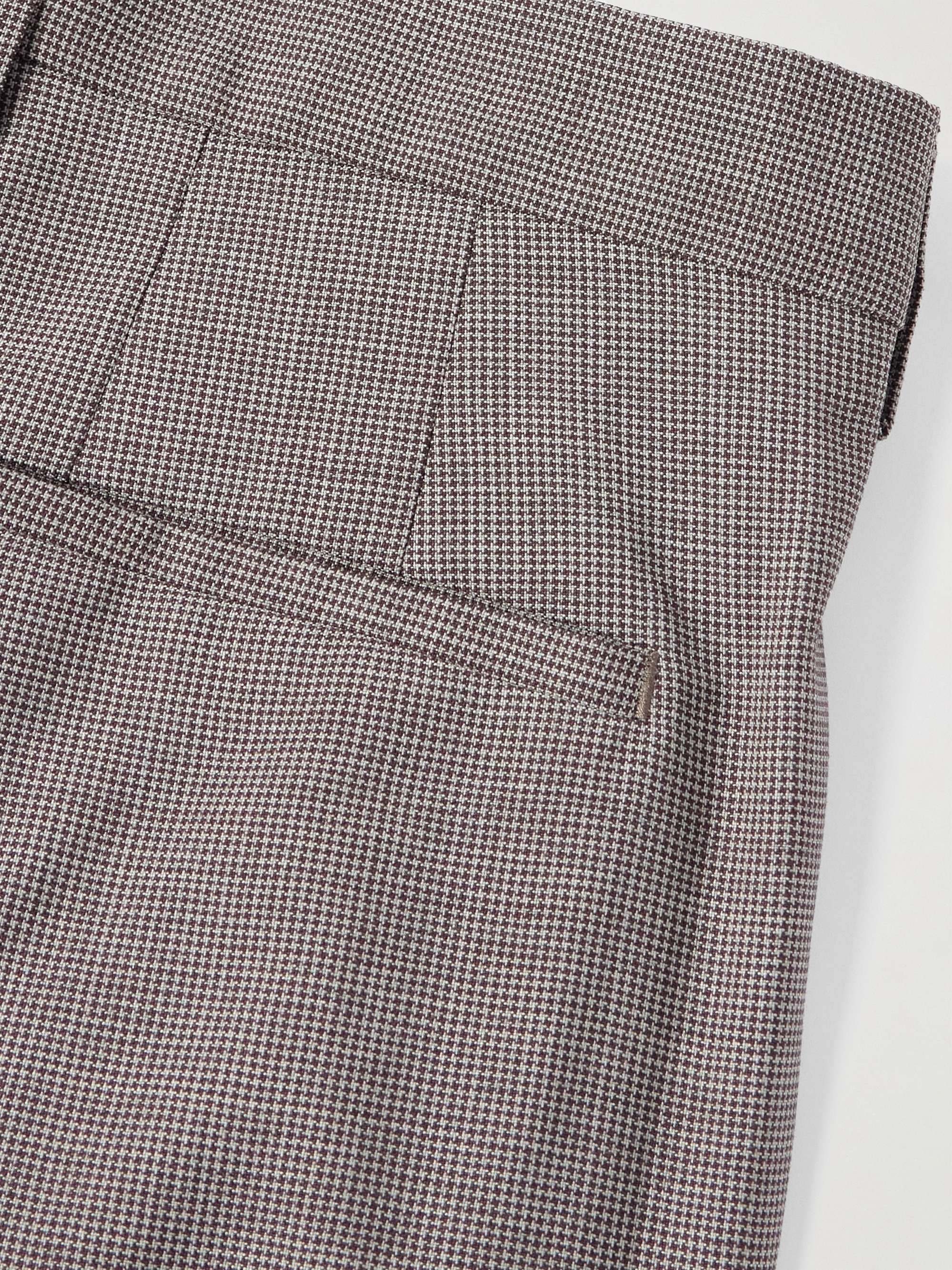 Tapered Houndstooth Wool Suit Trousers view