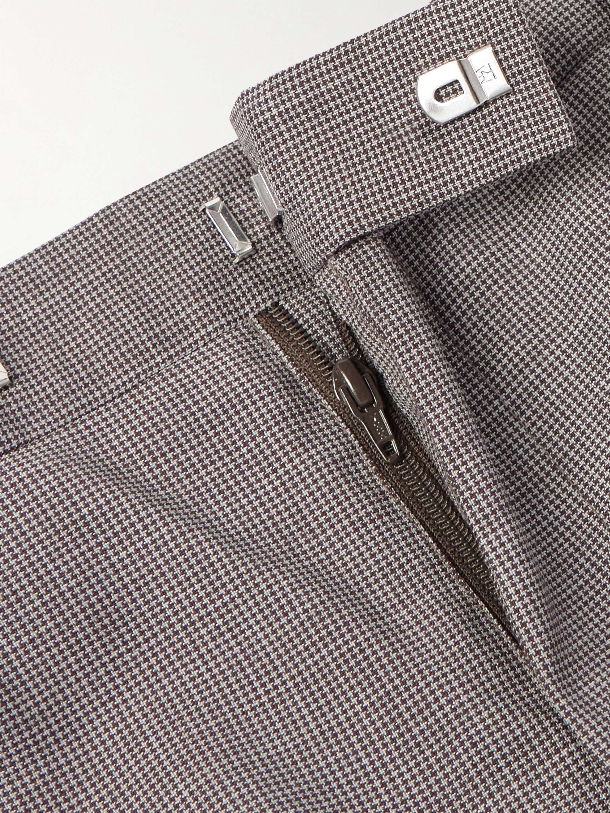 Tapered Houndstooth Wool Suit Trousers view