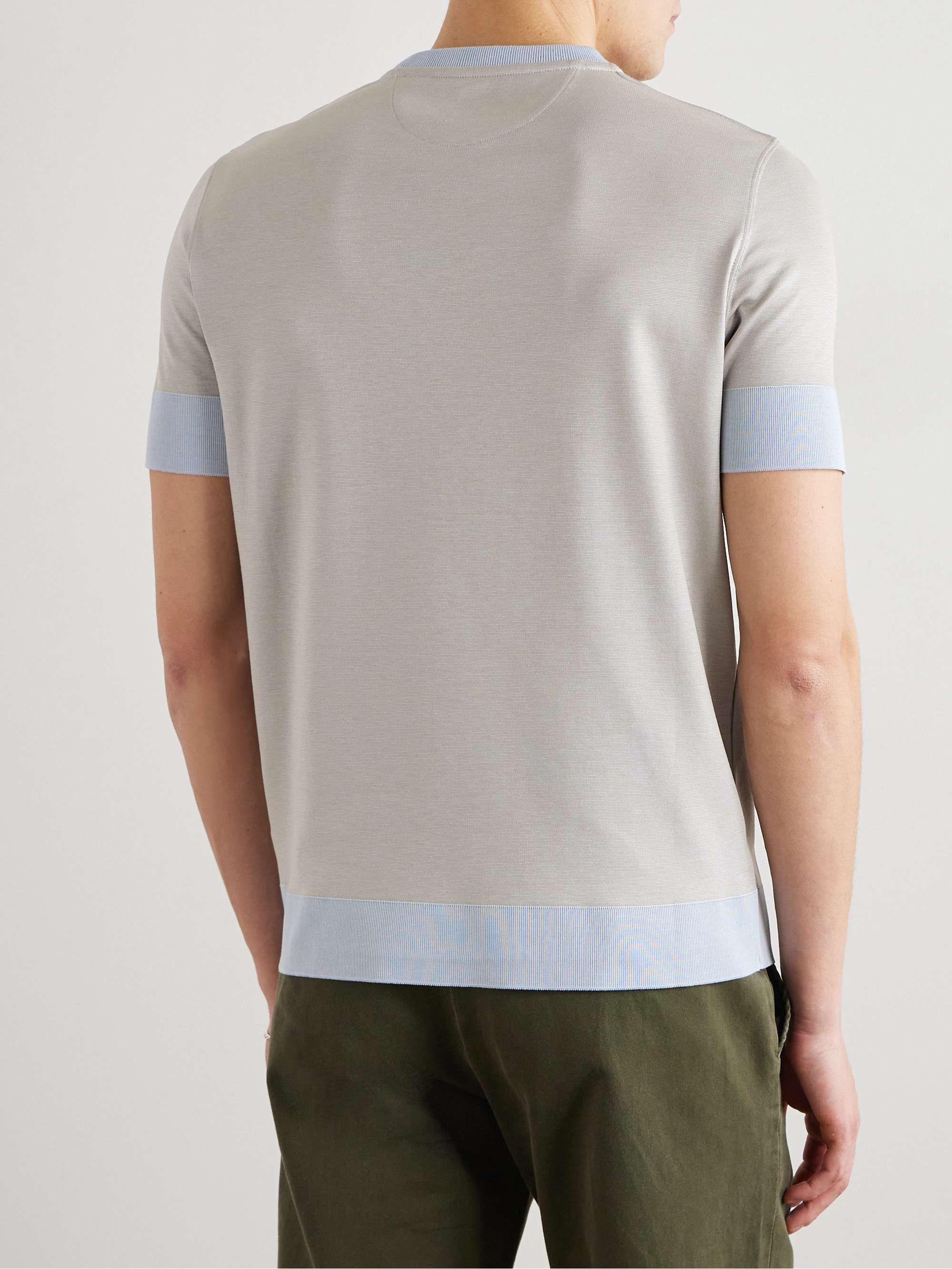 Two-Tone Lyocell-Blend Jersey T-Shirt view