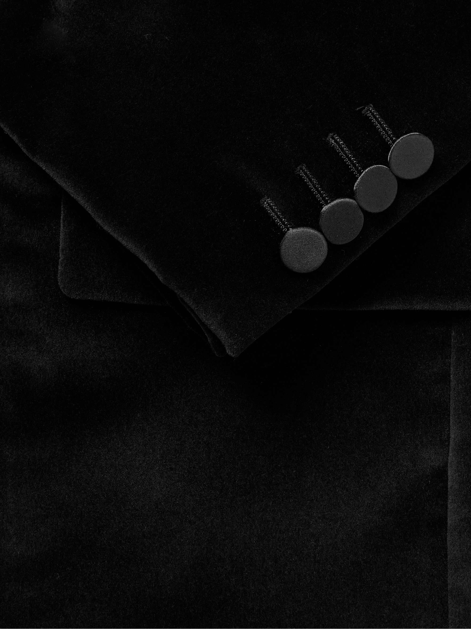 Slim-Fit Satin-Trimmed Cotton-Velvet Tuxedo Jacket view