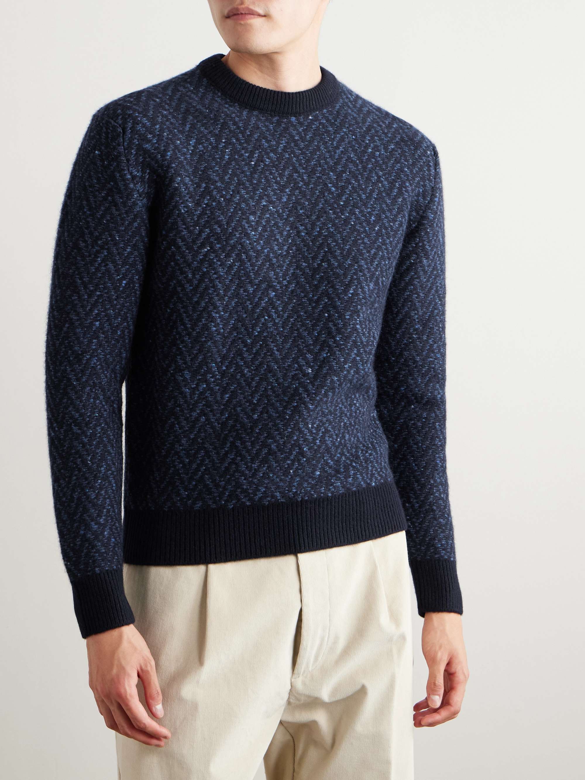 Hertford Herringbone Cashmere Sweater view