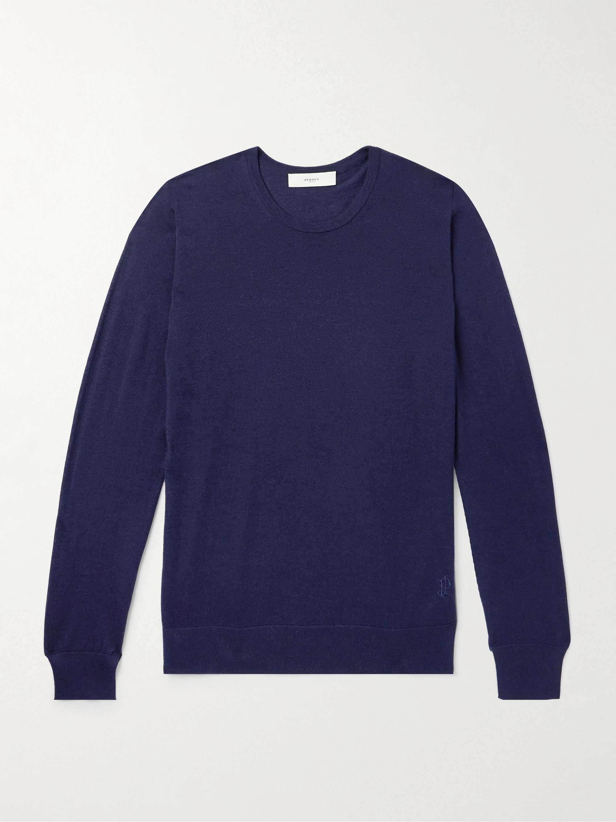 Logo-Embroidered Merino Wool Sweater view