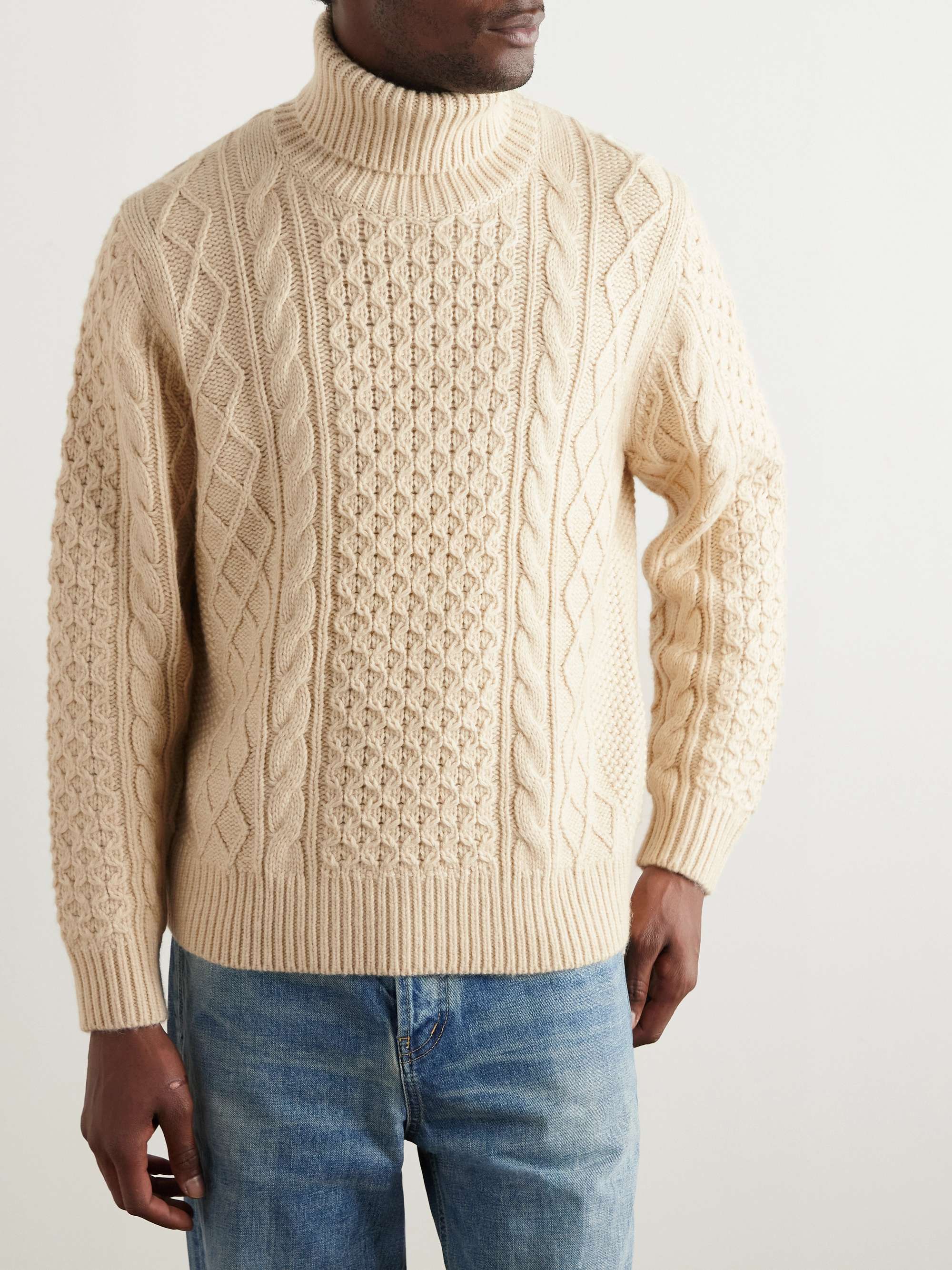 Cable-Knit Rollneck Sweater view