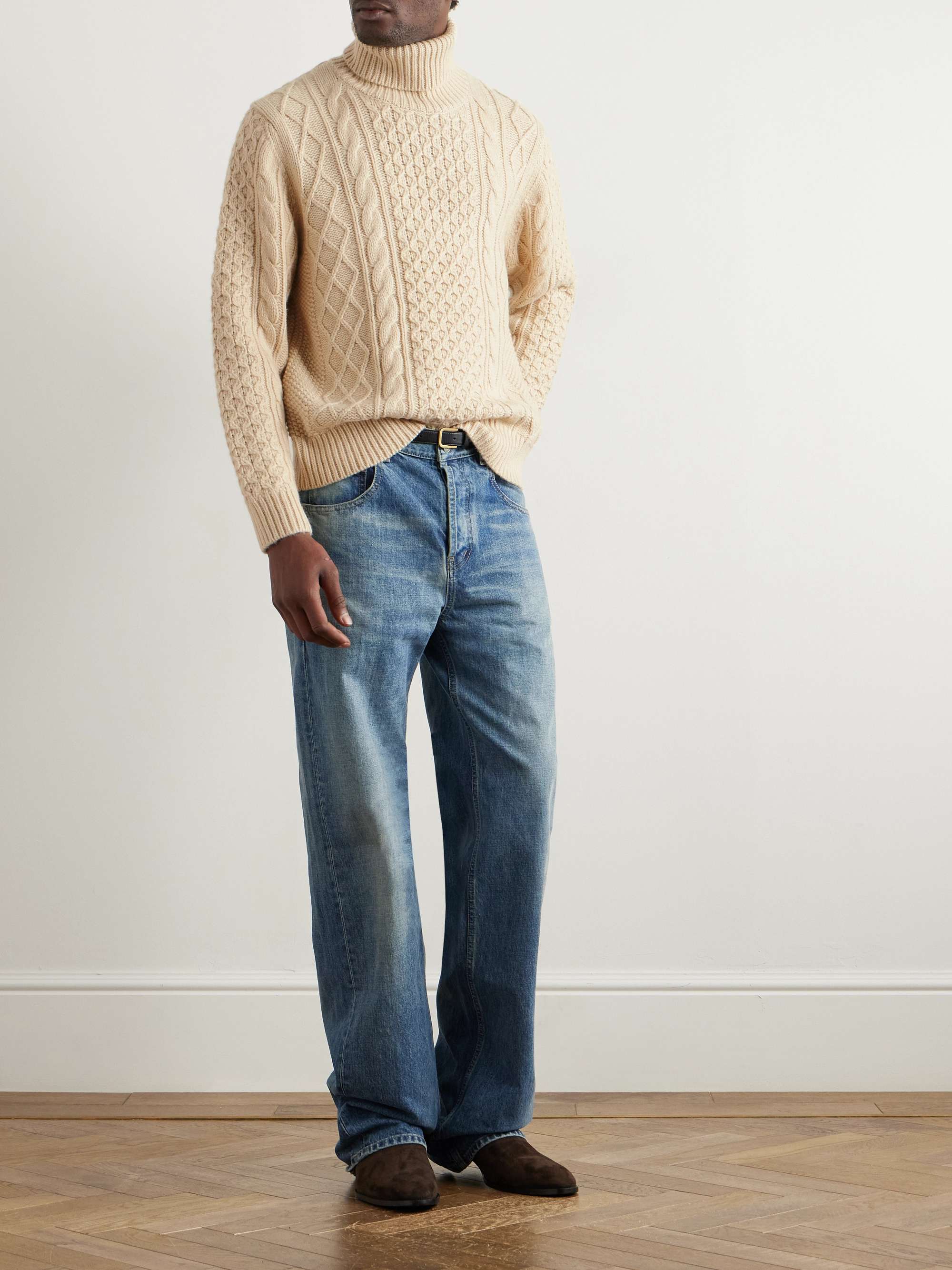 Cable-Knit Rollneck Sweater view