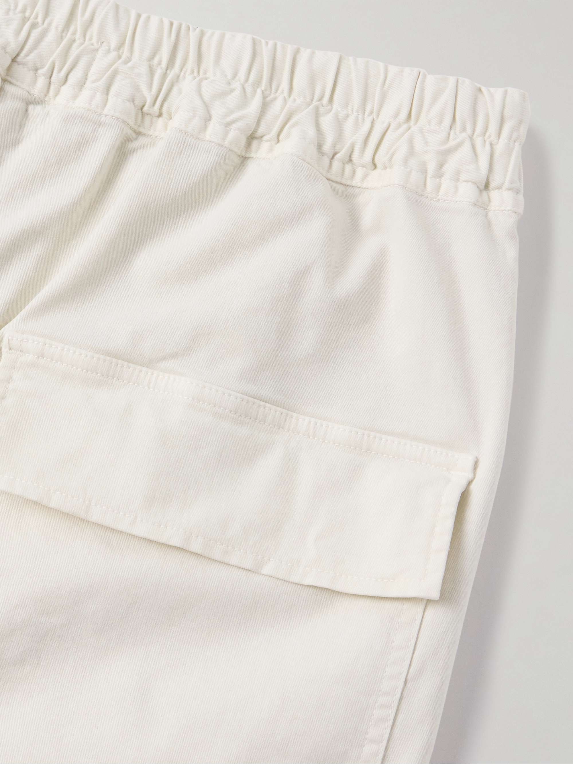 Walker Tapered Cropped Brushed Cotton-Blend Twill Drawstring Trousers view