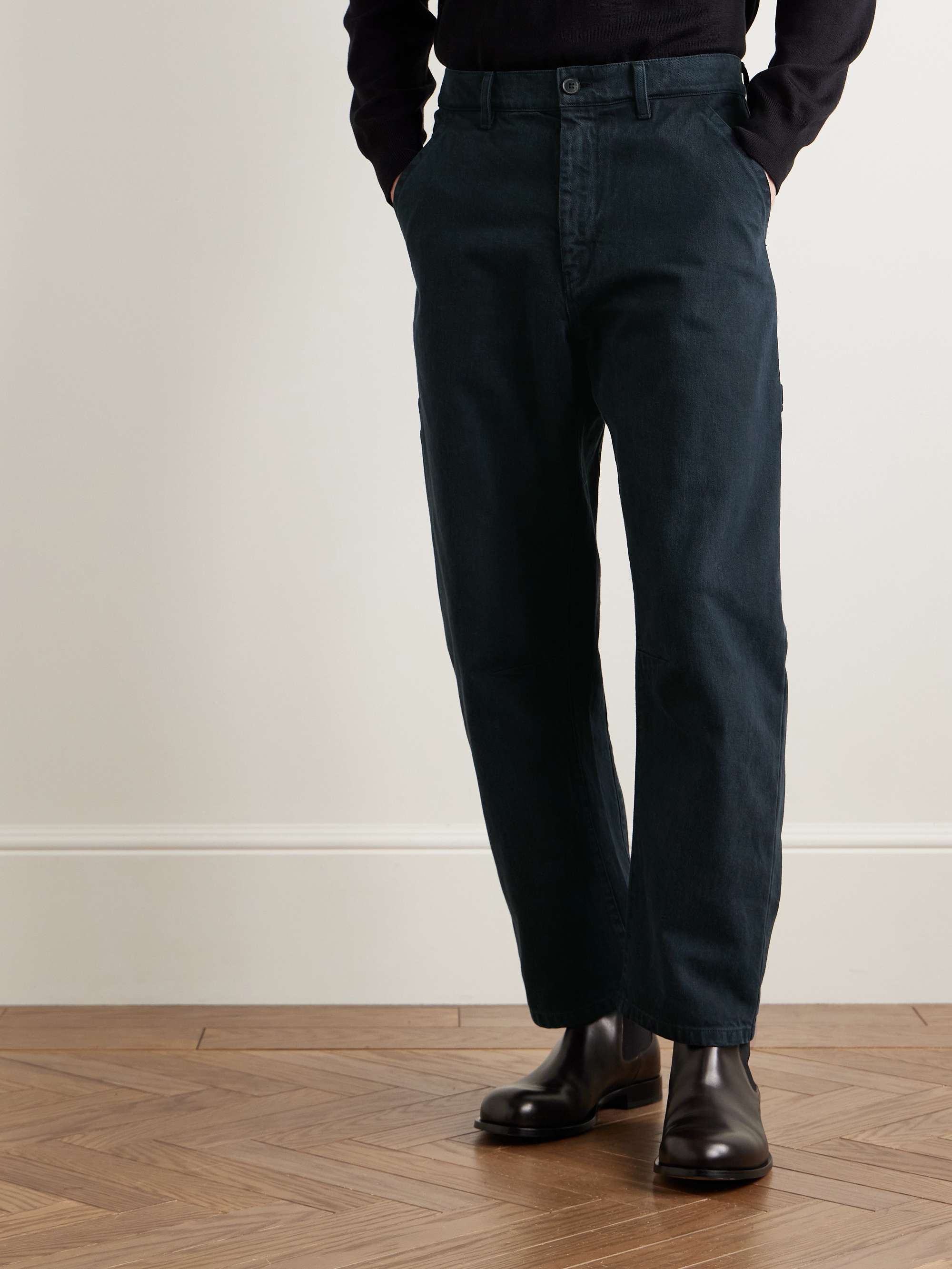 Emir Straight-Leg Cotton-Blend Twill Trousers view