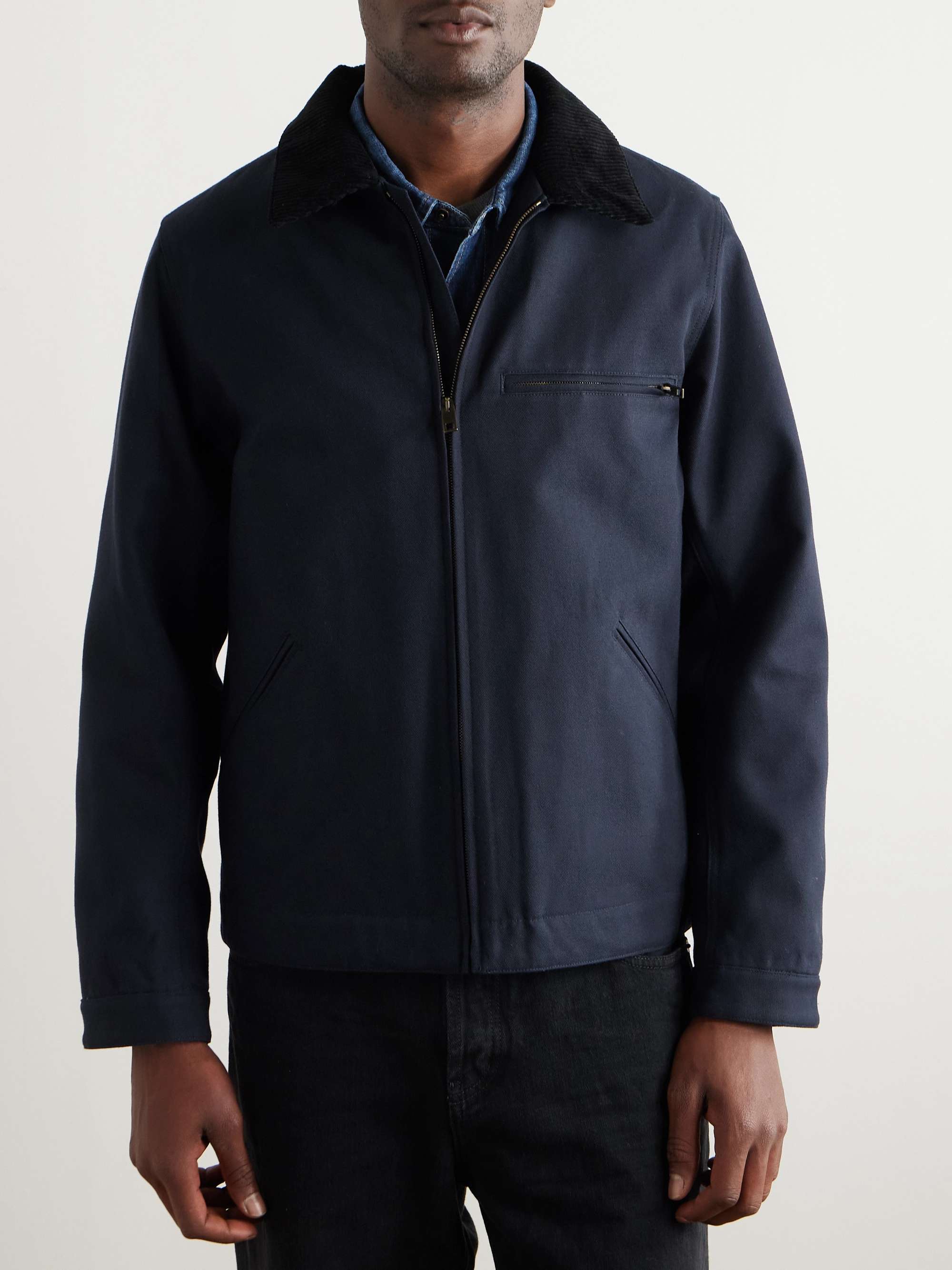 Caspian Corduroy-Trimmed Cotton-Canvas Jacket view