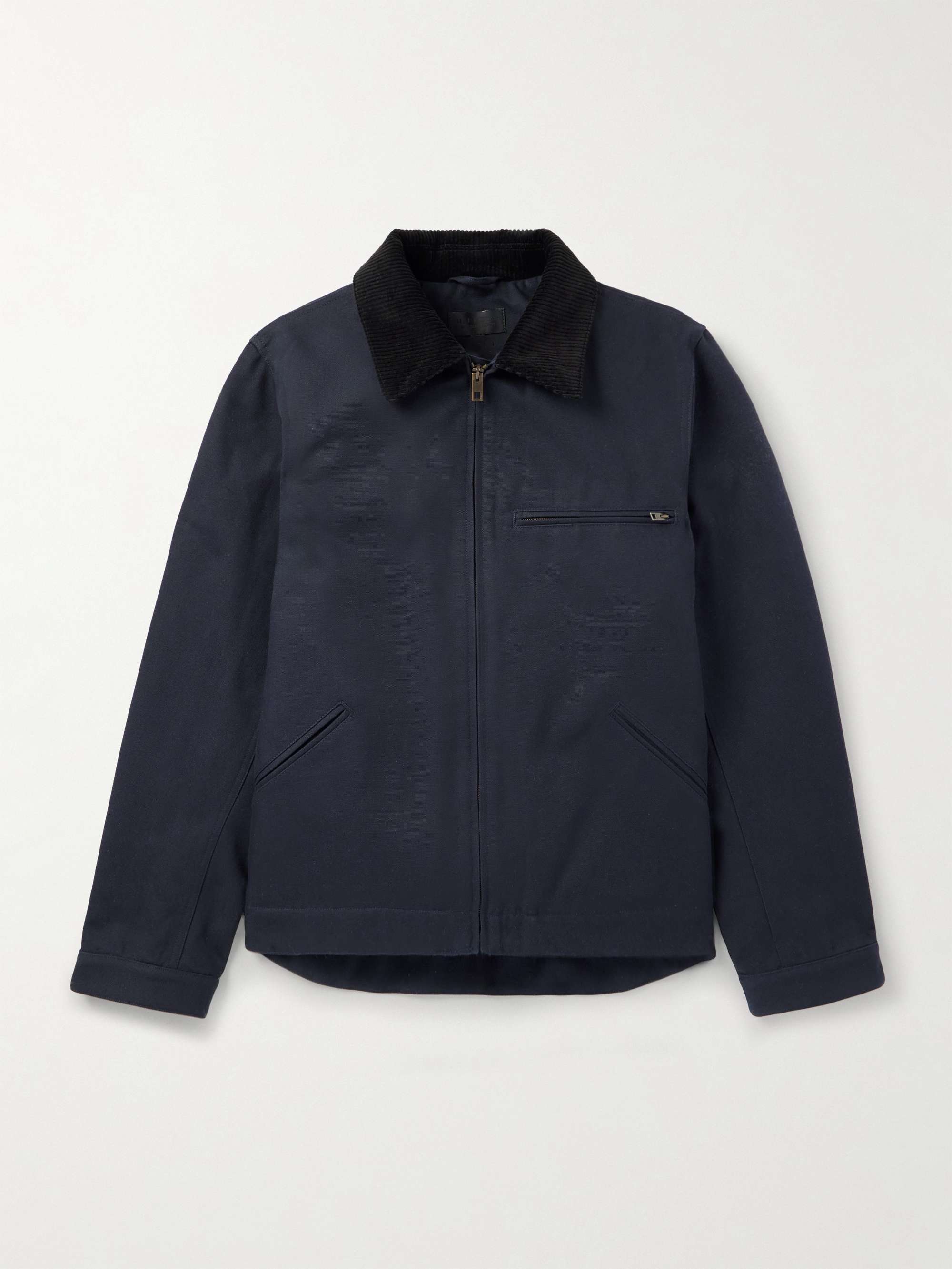 Caspian Corduroy-Trimmed Cotton-Canvas Jacket view