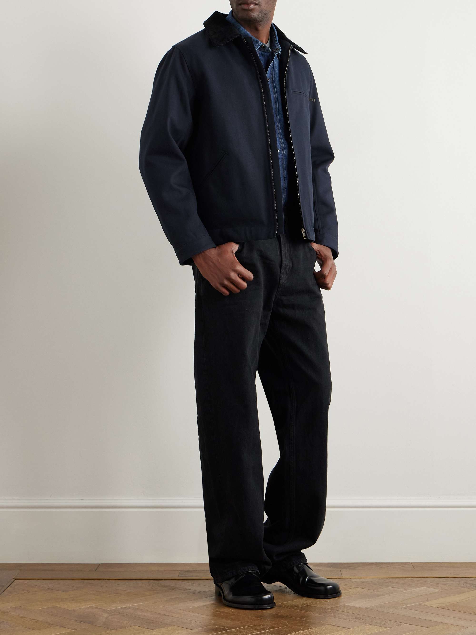 Caspian Corduroy-Trimmed Cotton-Canvas Jacket view