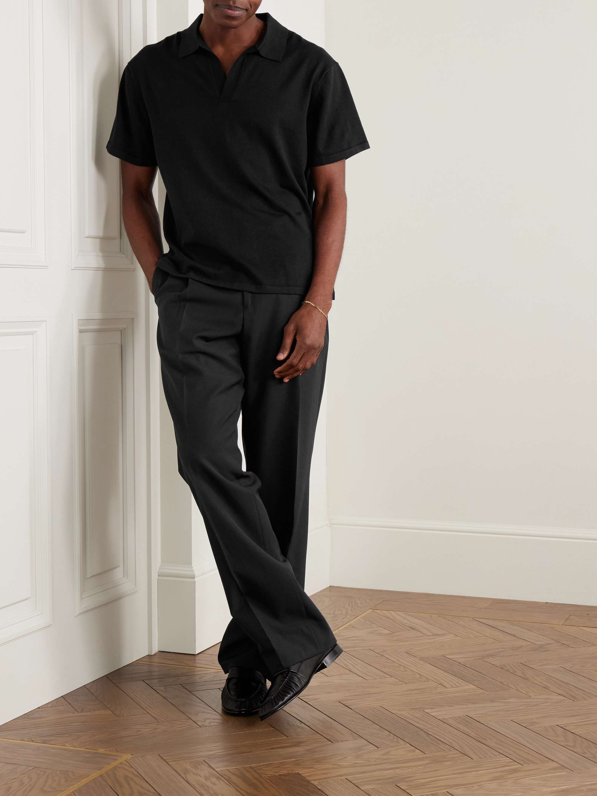 Finnley Silk and Cotton-Blend Polo Shirt view