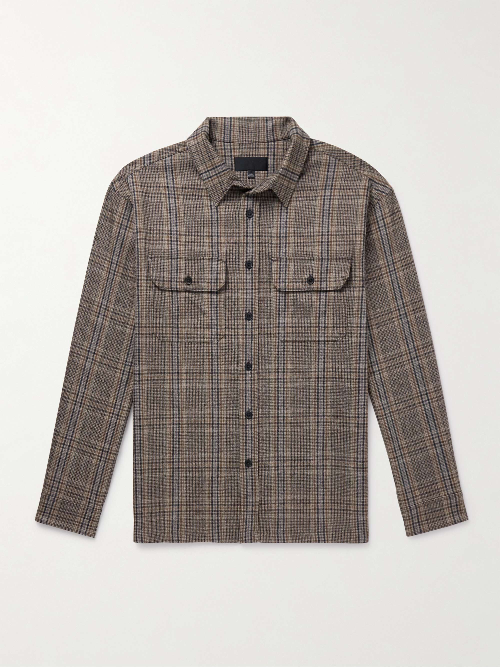Evander Prince of Wales Checked Wool-Blend Overshirt view