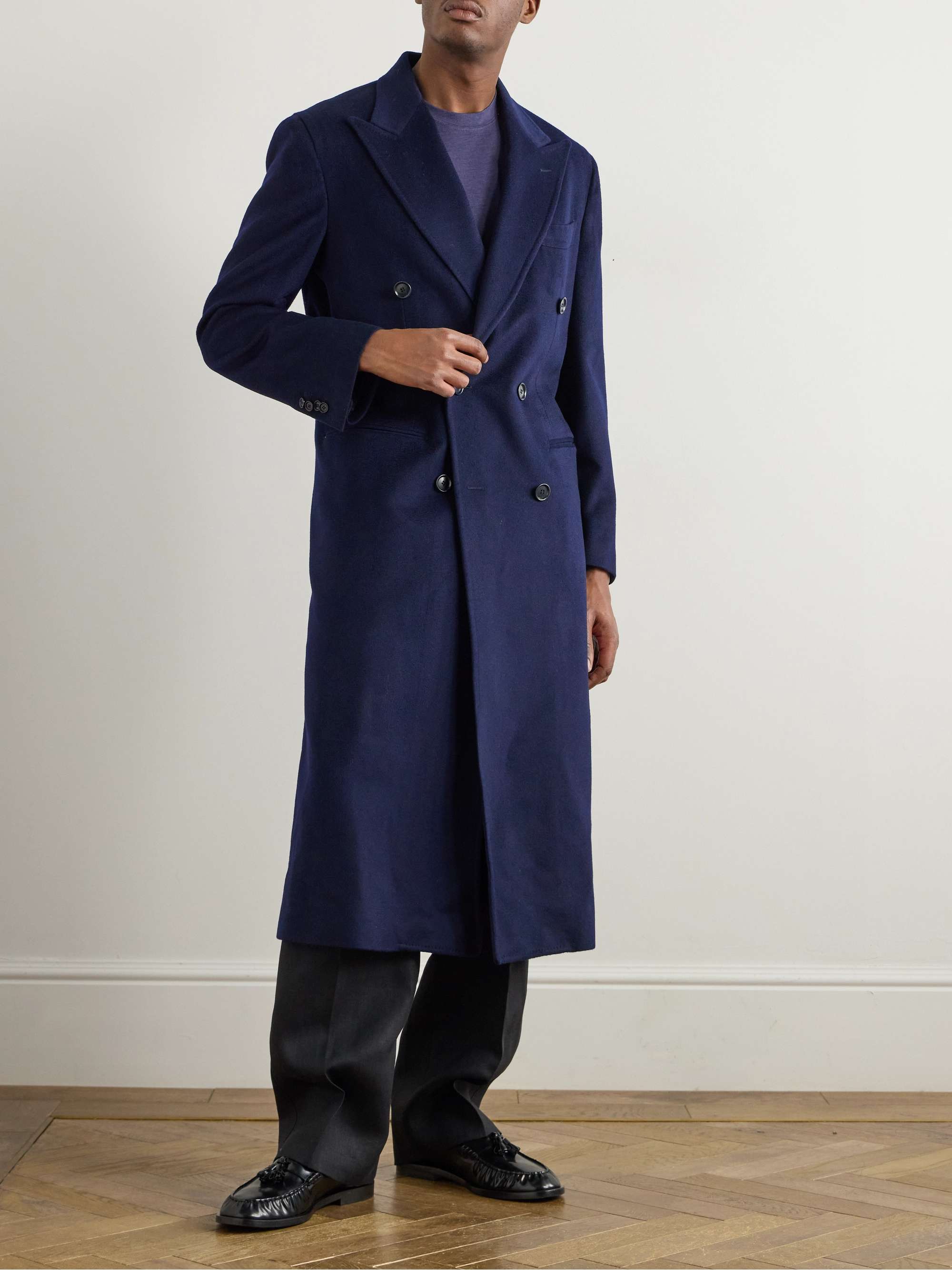 Double-Breasted Wool and Cashmere-Blend Coat view