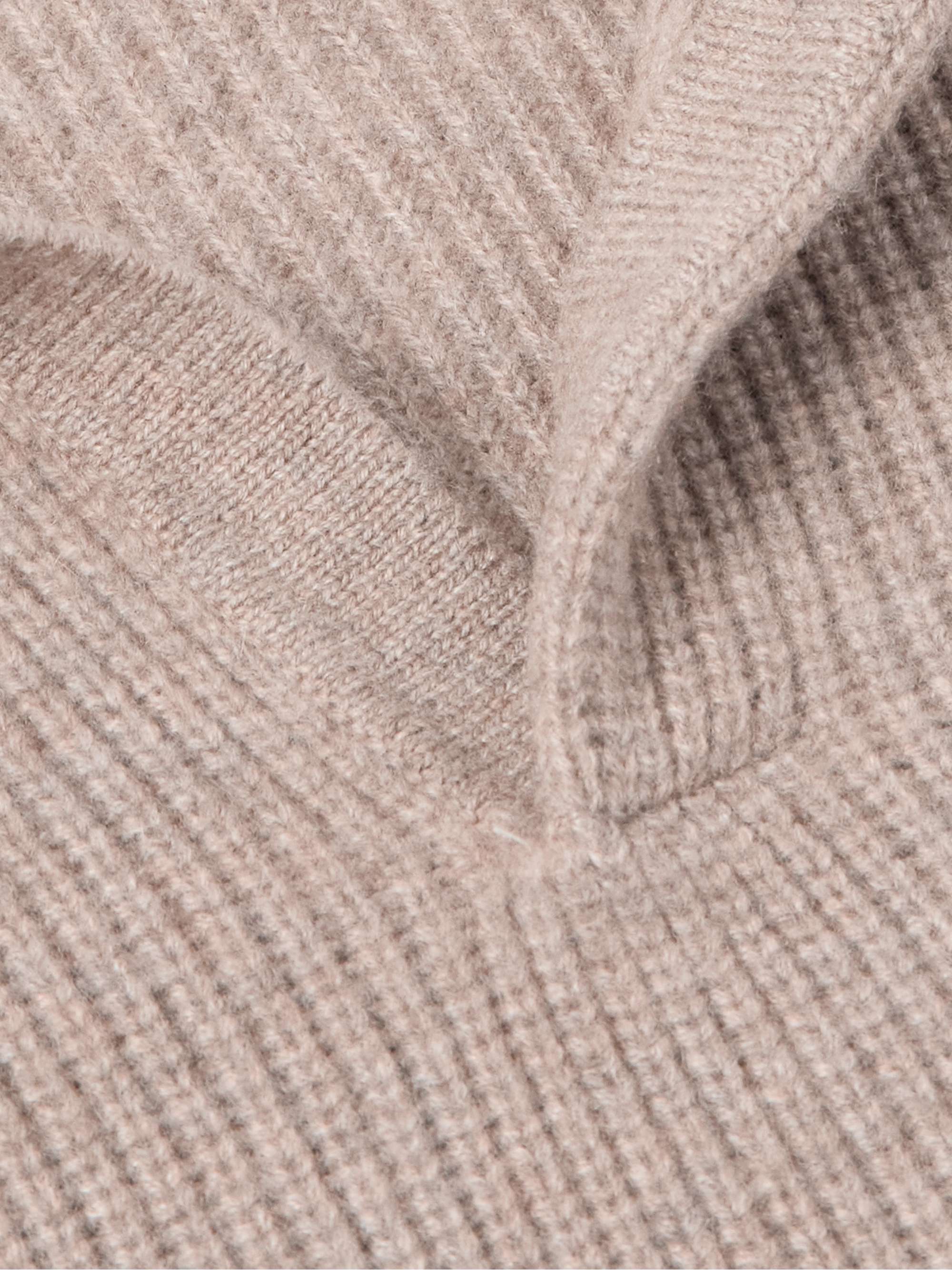 Slim-Fit Ribbed Cashmere Polo Shirt view