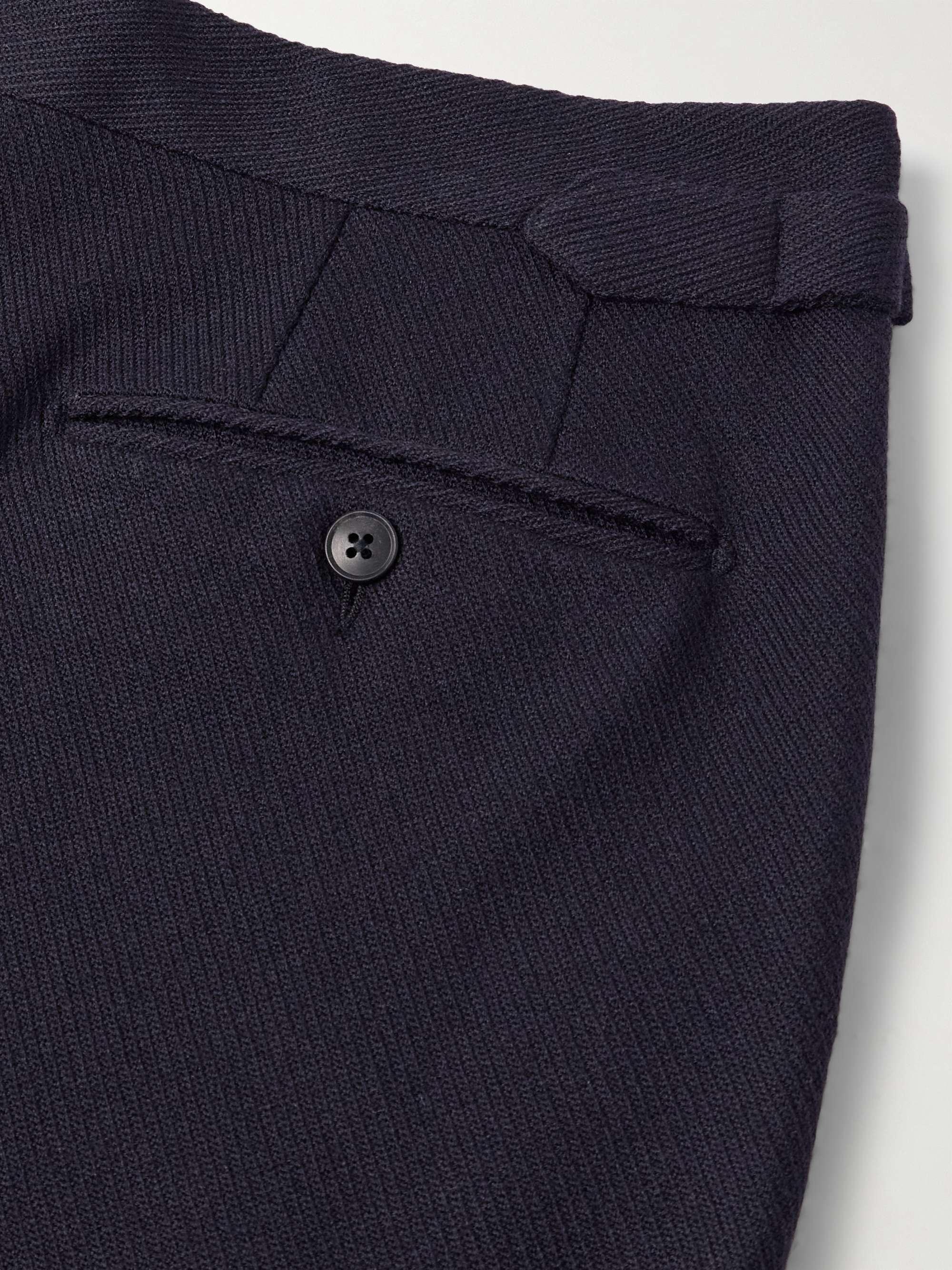 Straight-Leg Pleated Wool Suit Trousers view