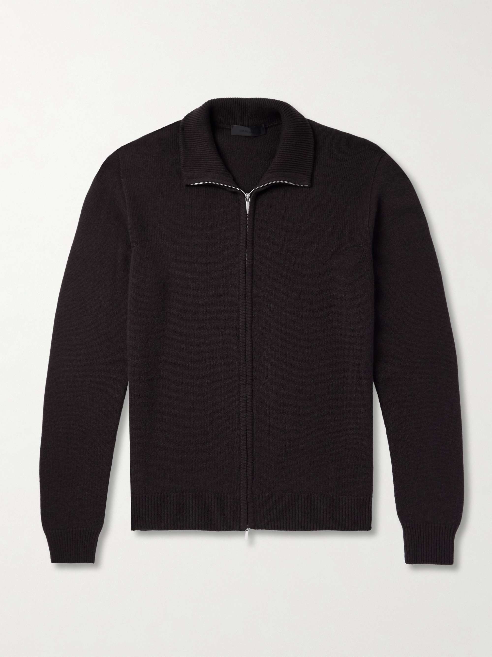 Ribbed Cashmere Zip-Up Cardigan view