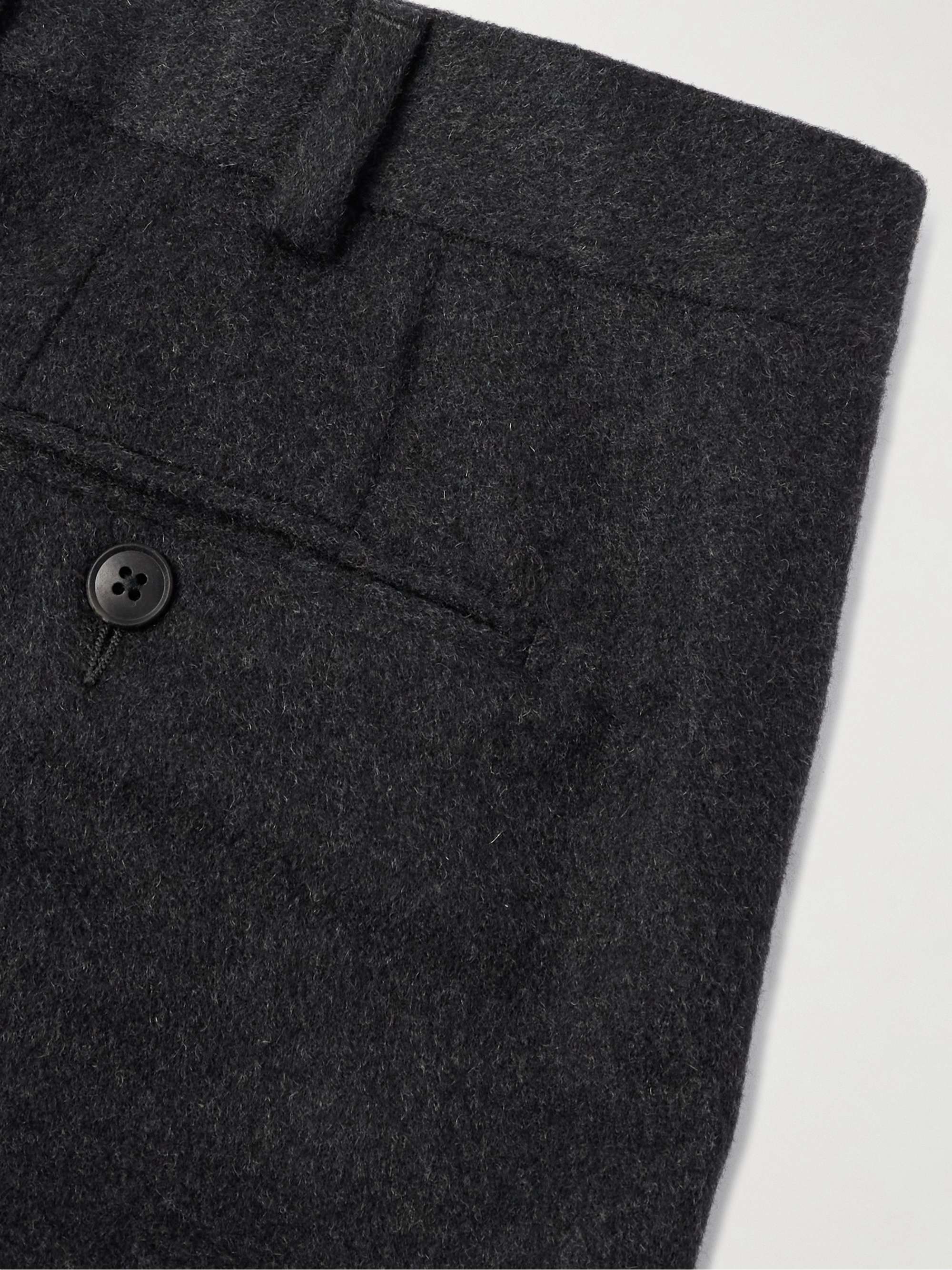 Tapered Pleated Camel Hair Suit Trousers view