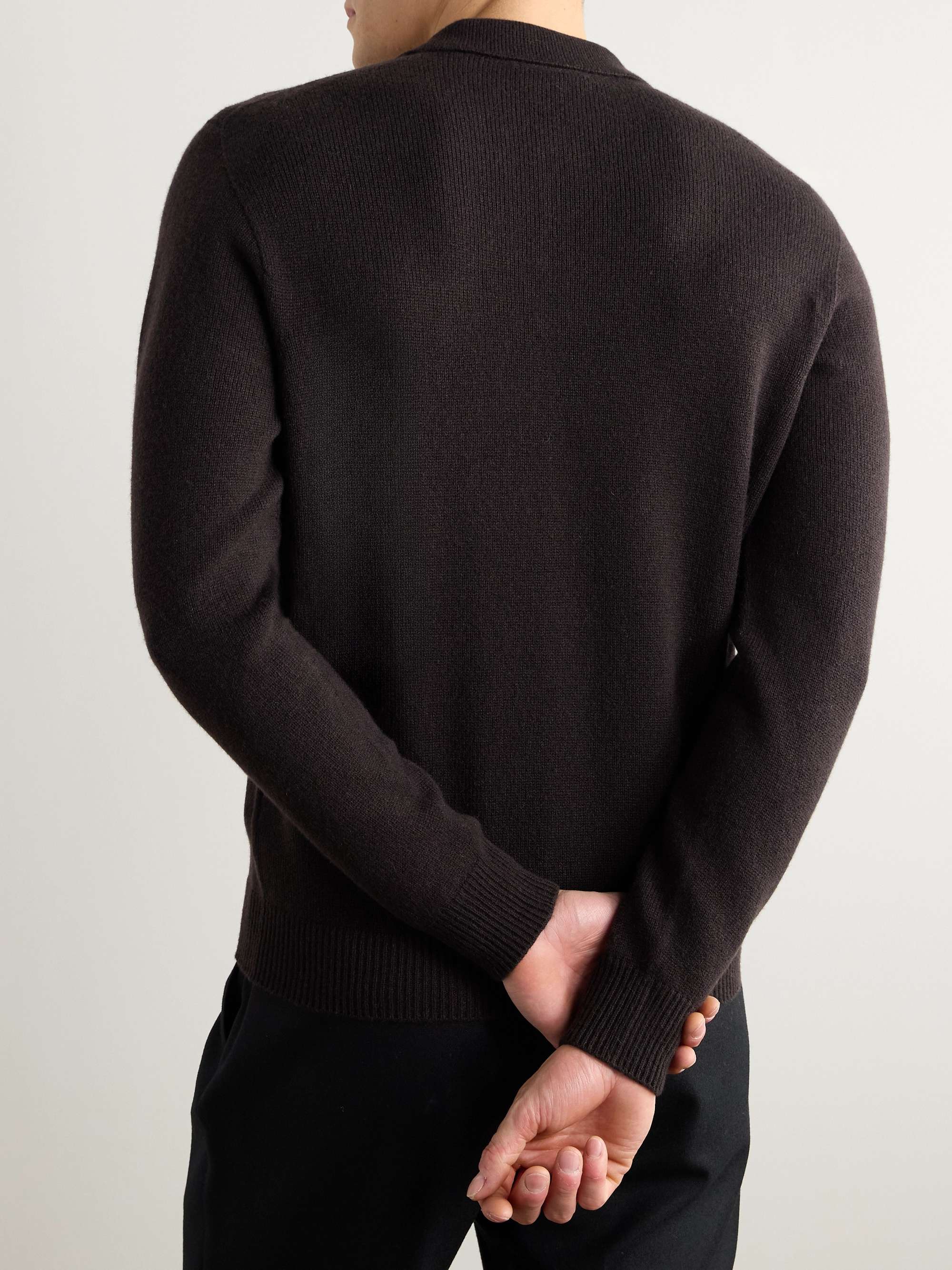 Elo Slim-Fit Cashmere and Silk-Blend Polo Shirt view