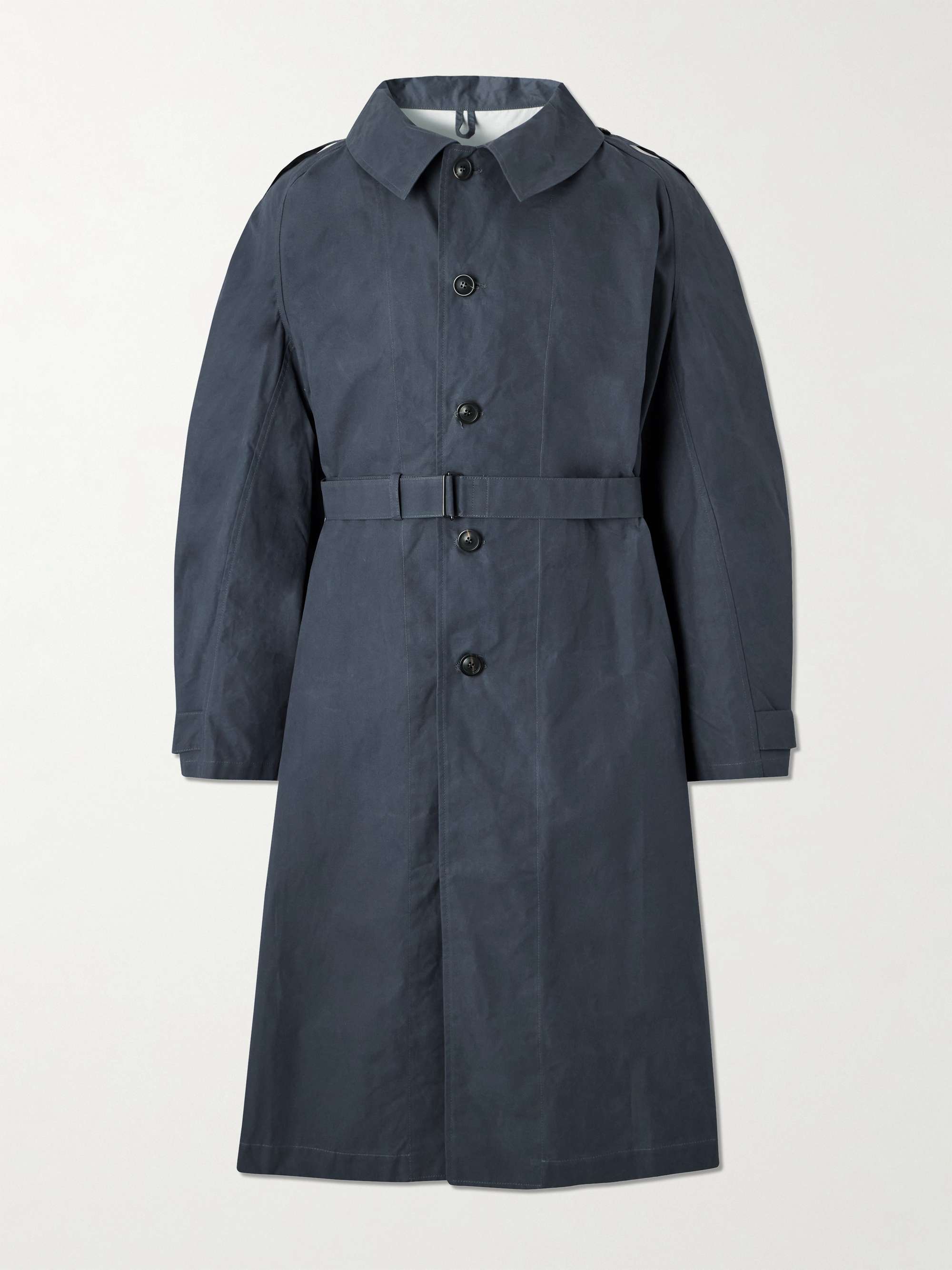 Belted Waxed Cotton-Canvas Trench Coat view