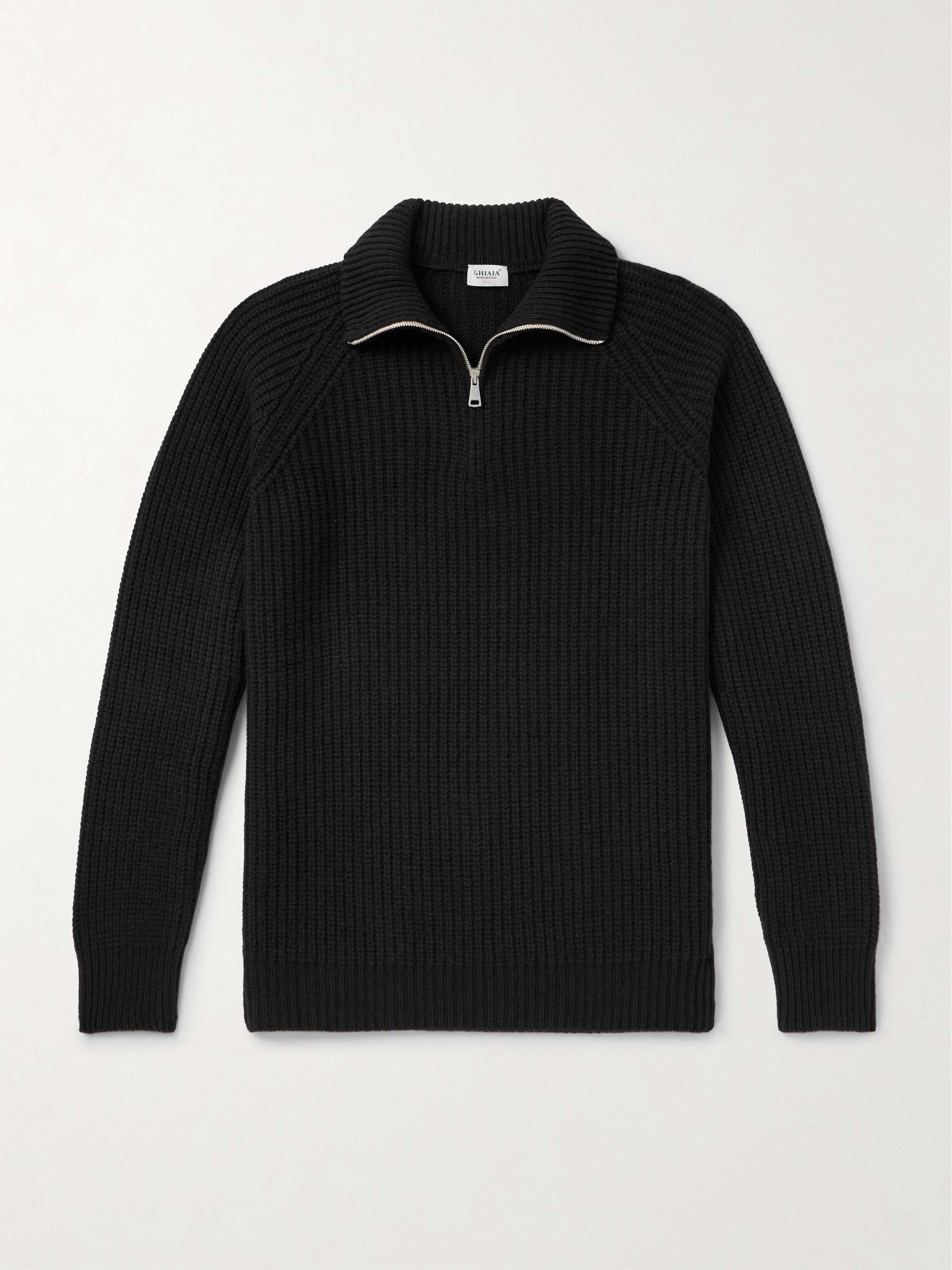 Ribbed Wool Half-Zip Sweater view